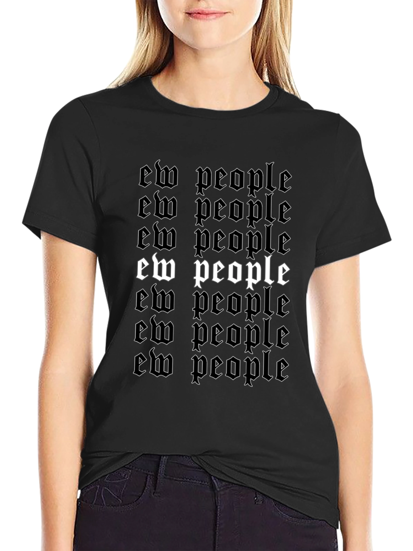 Ew People Graphic Tee - Black Cotton T-Shirt