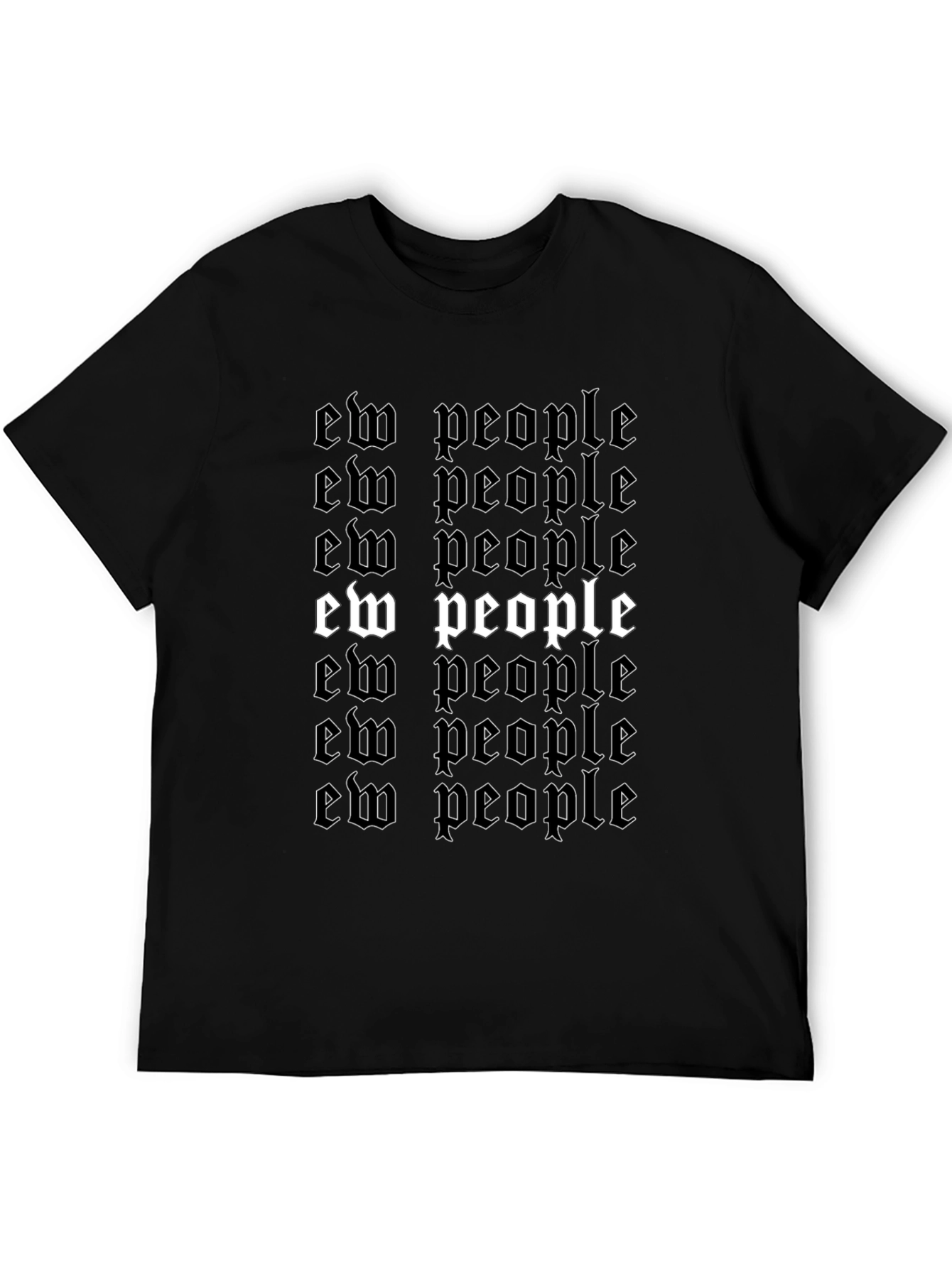 Ew People Graphic Tee - Black Cotton T-Shirt