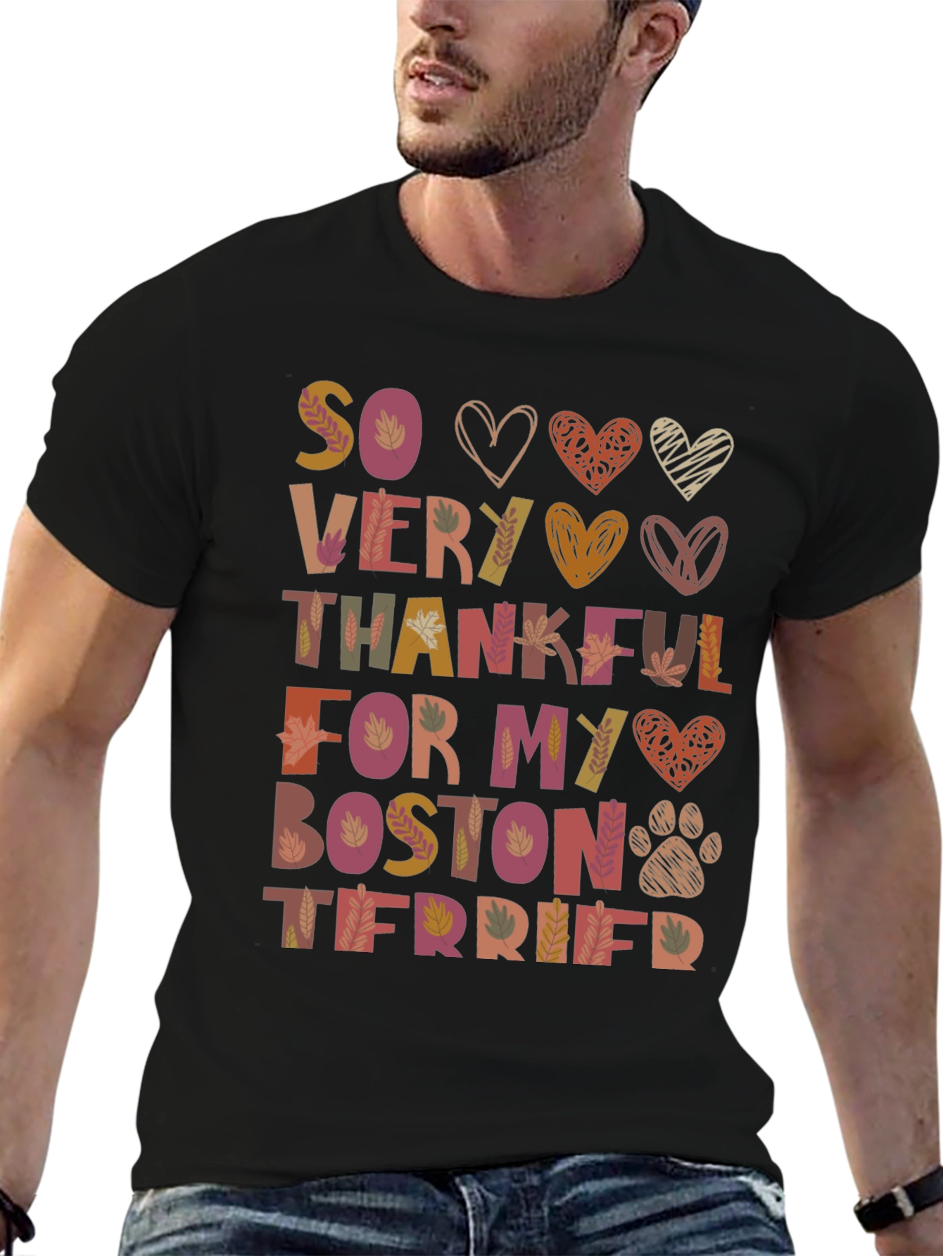 Thankful Boston Terrier Graphic Tee