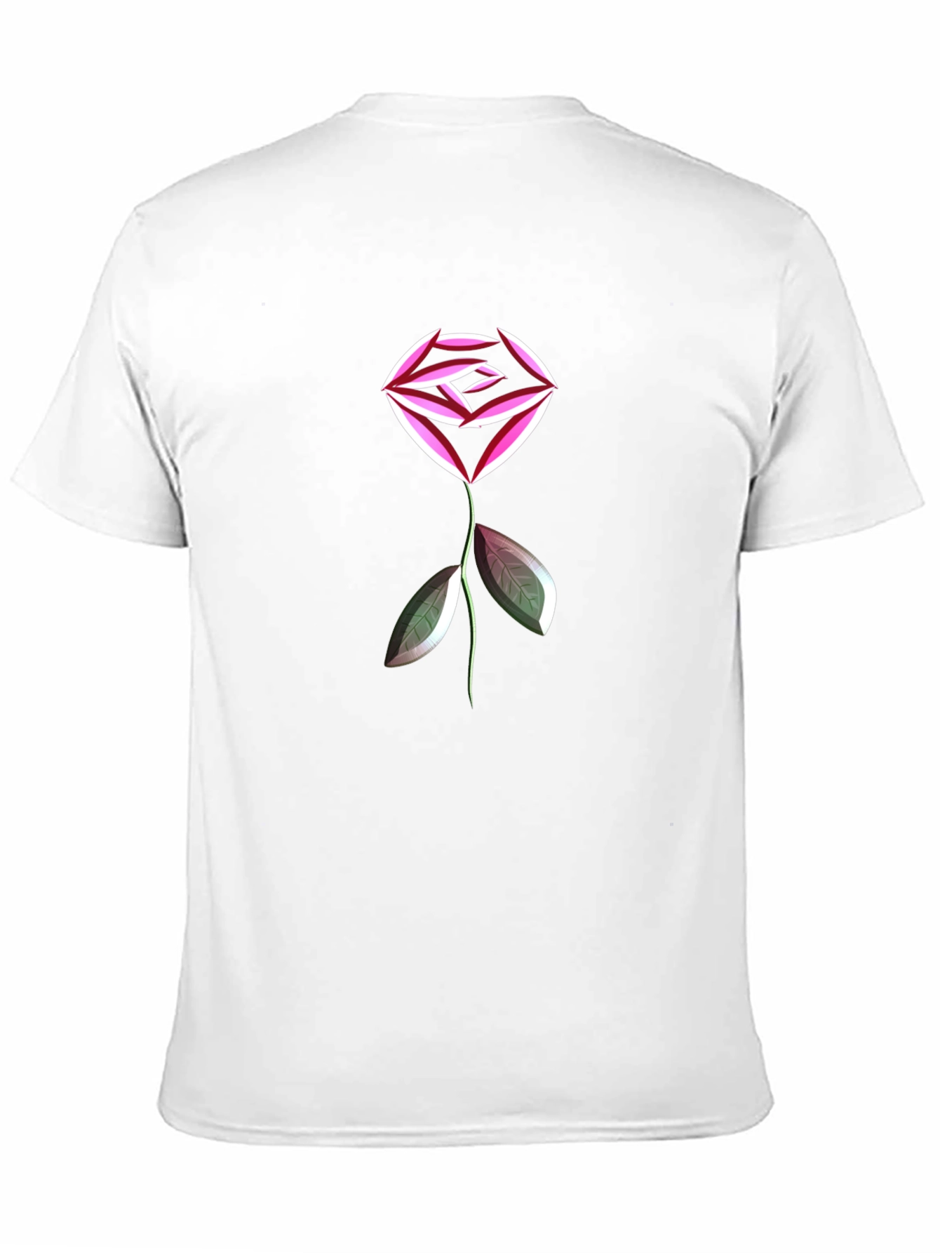 Abstract Geometric Rose Graphic Black T-Shirt