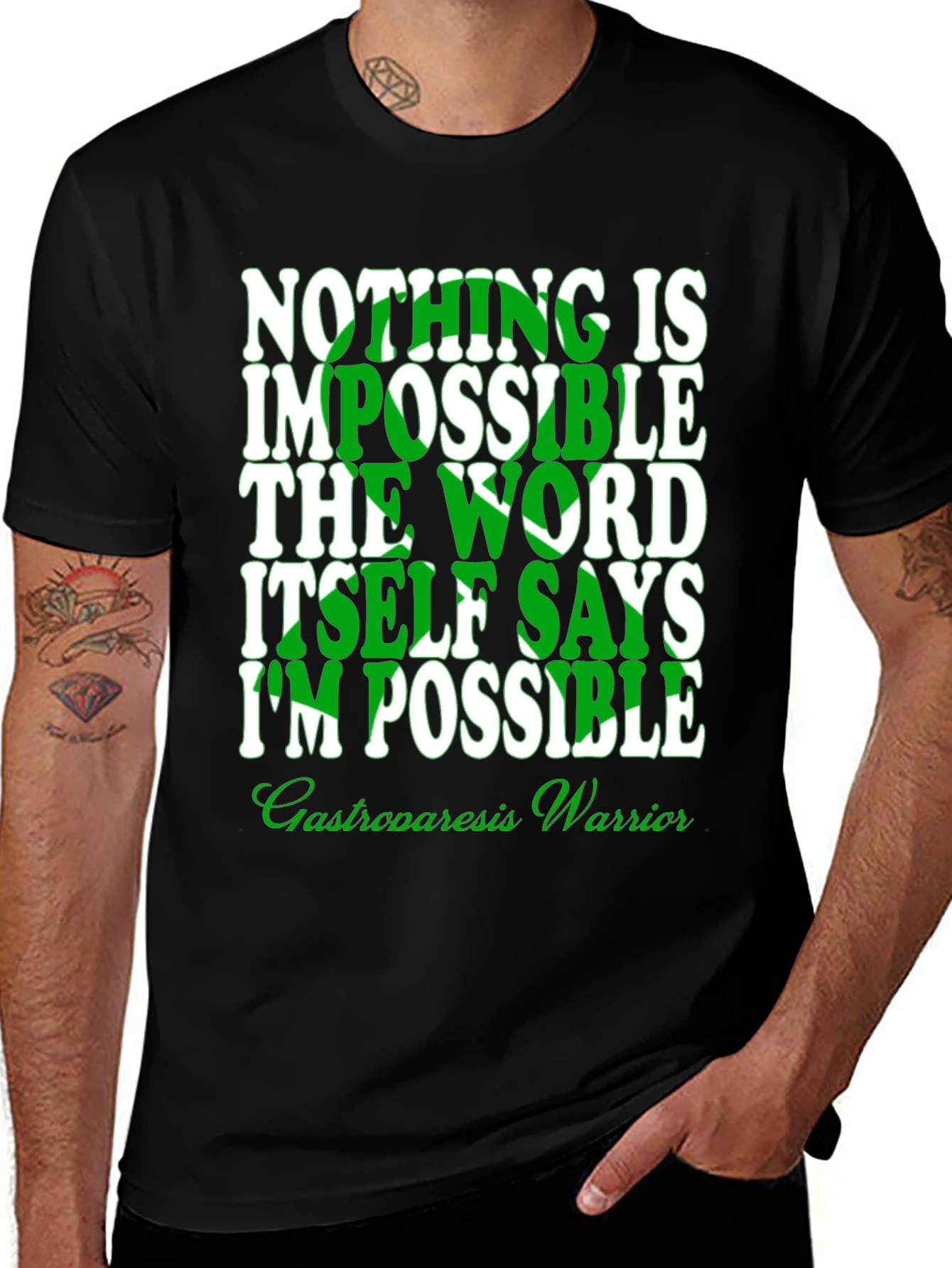 Inspirational Gastroparesis Warrior Graphic T-Shirt