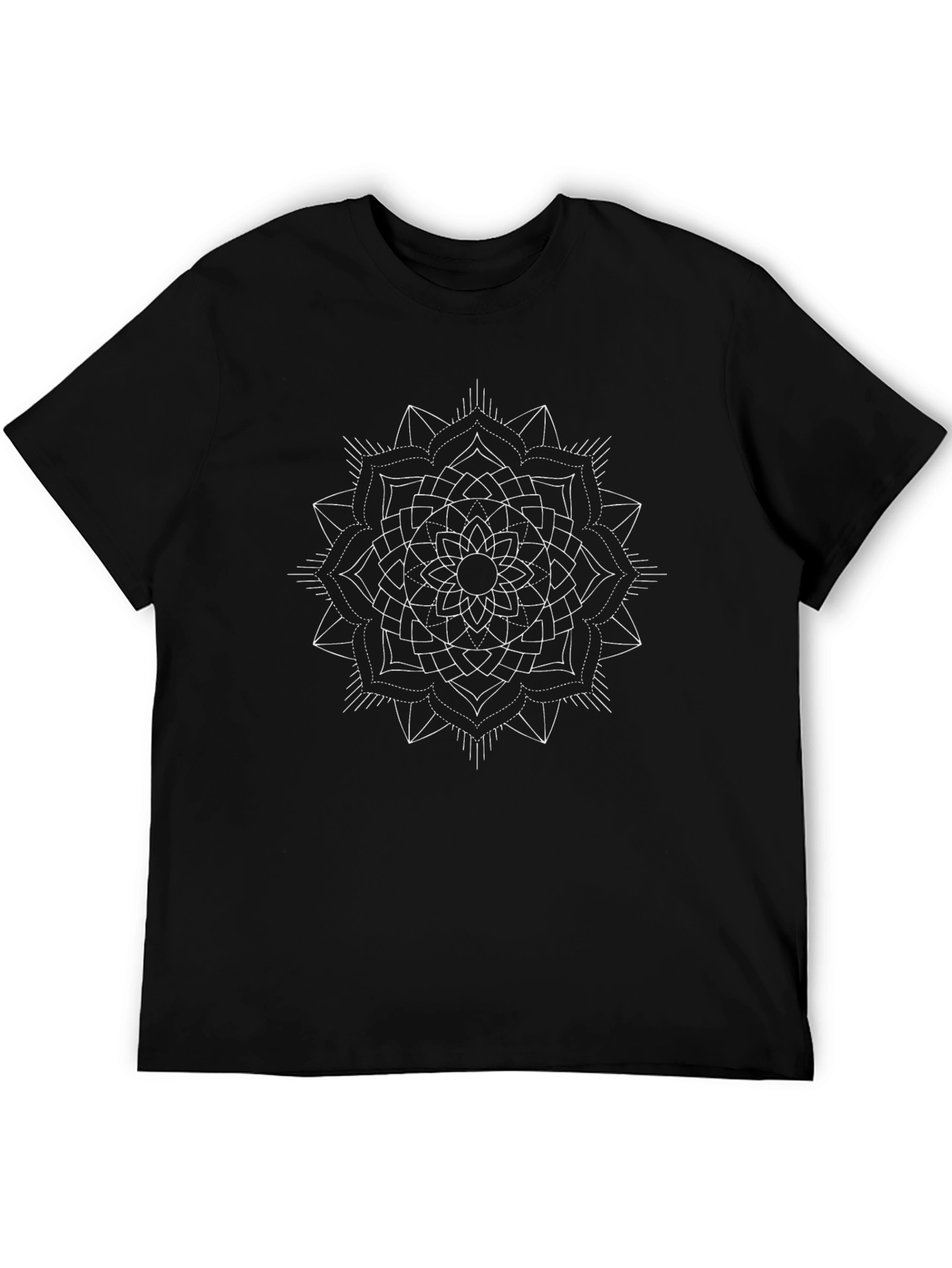 Geometric Mandala T-Shirt - Black Cotton Tee
