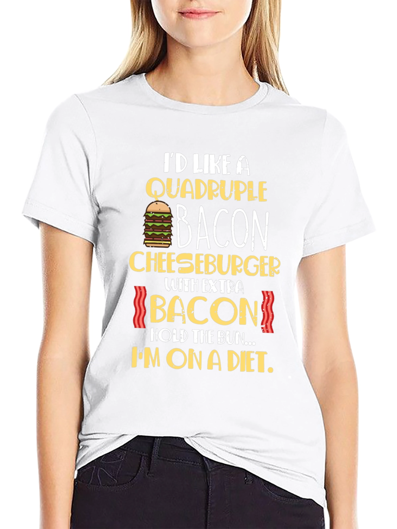 Quadruple Bacon Cheeseburger Diet T-Shirt