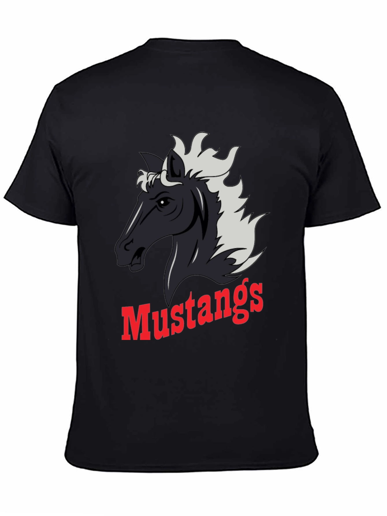 Mustangs Graphic Tee - Black Cotton Blend