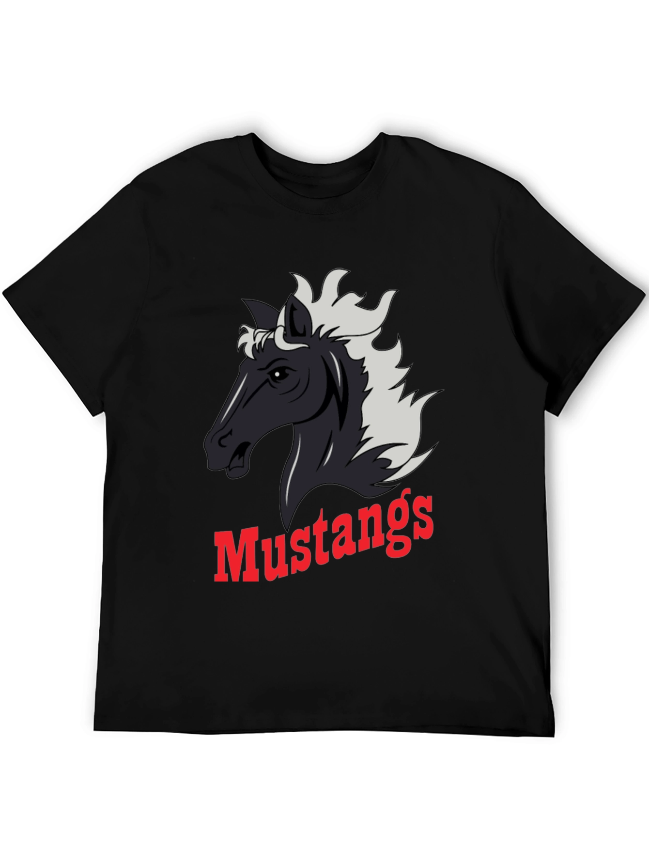 Mustangs Graphic Tee - Black Cotton Blend