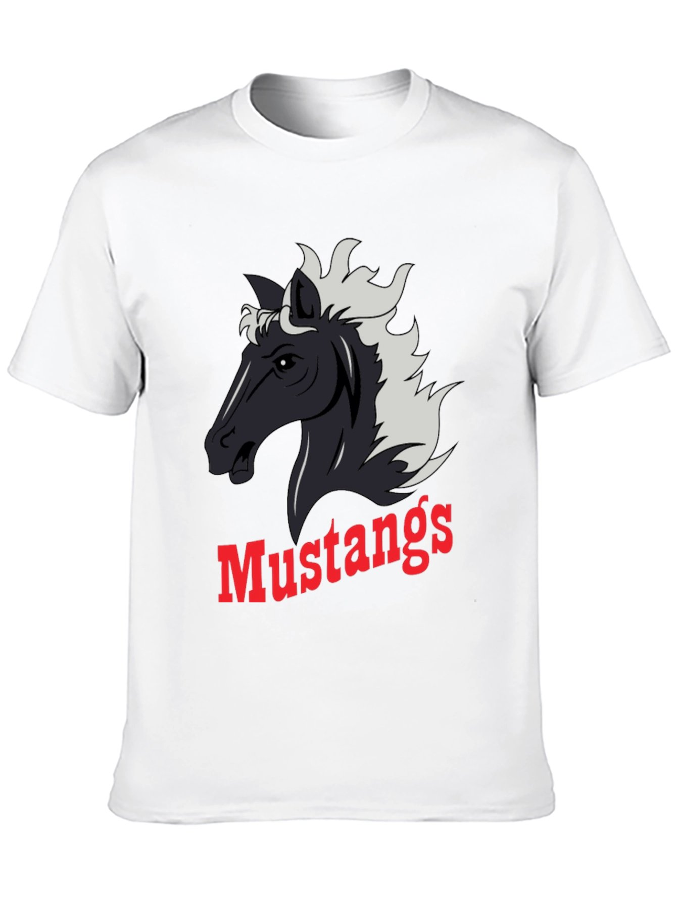 Mustangs Graphic Tee - Black Cotton Blend