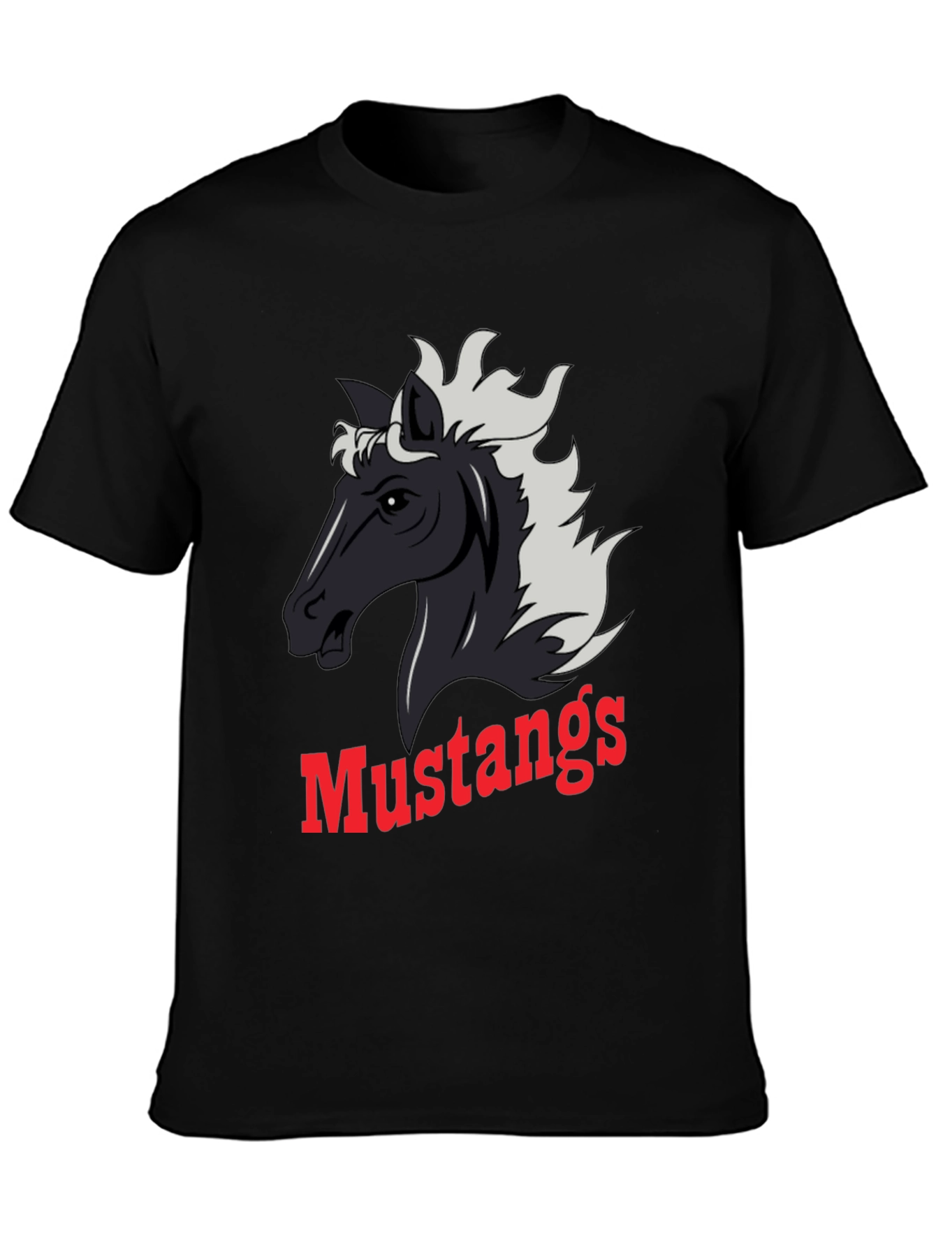 Mustangs Graphic Tee - Black Cotton Blend