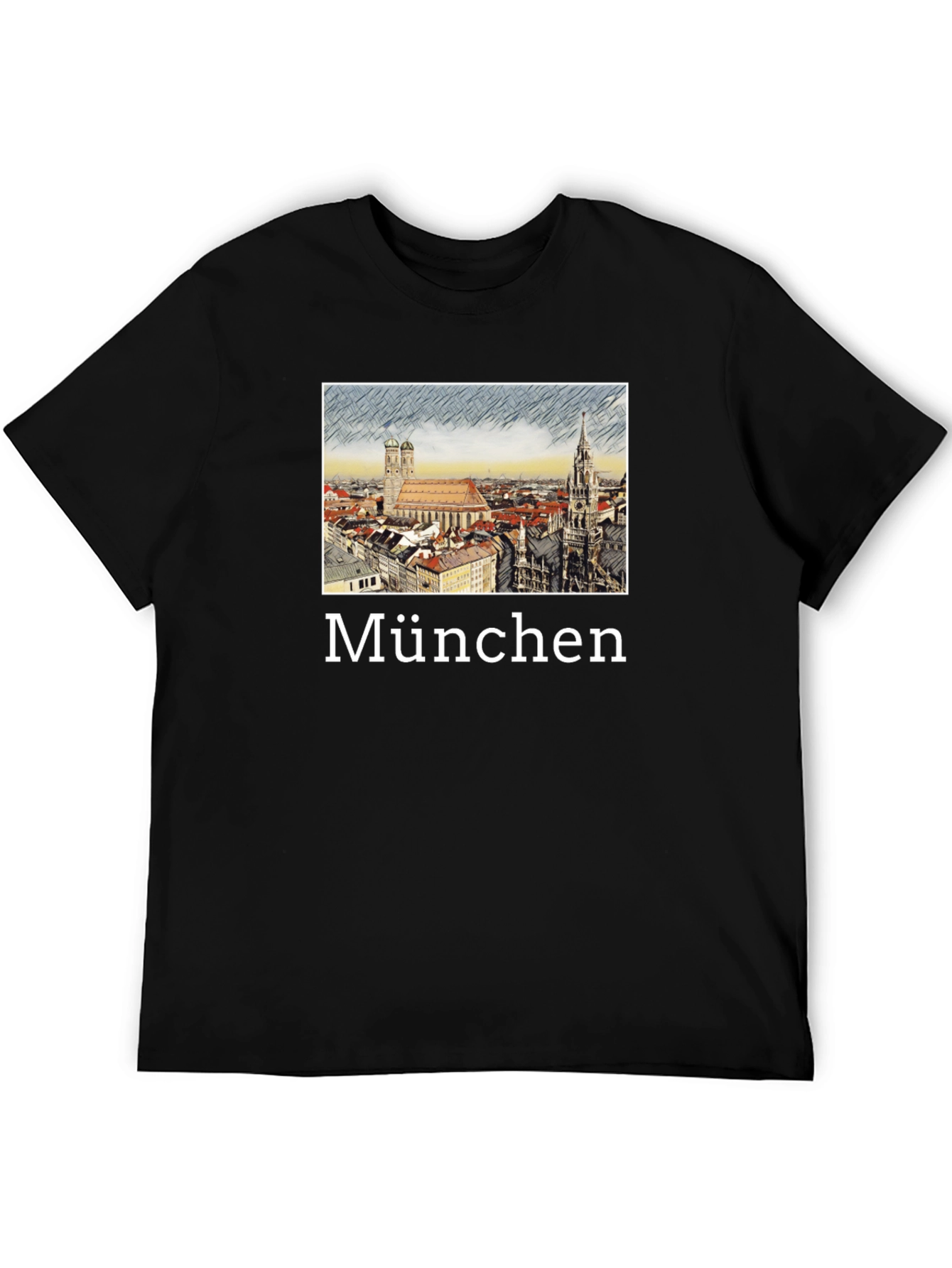 Munich Cityscape T-Shirt - Black