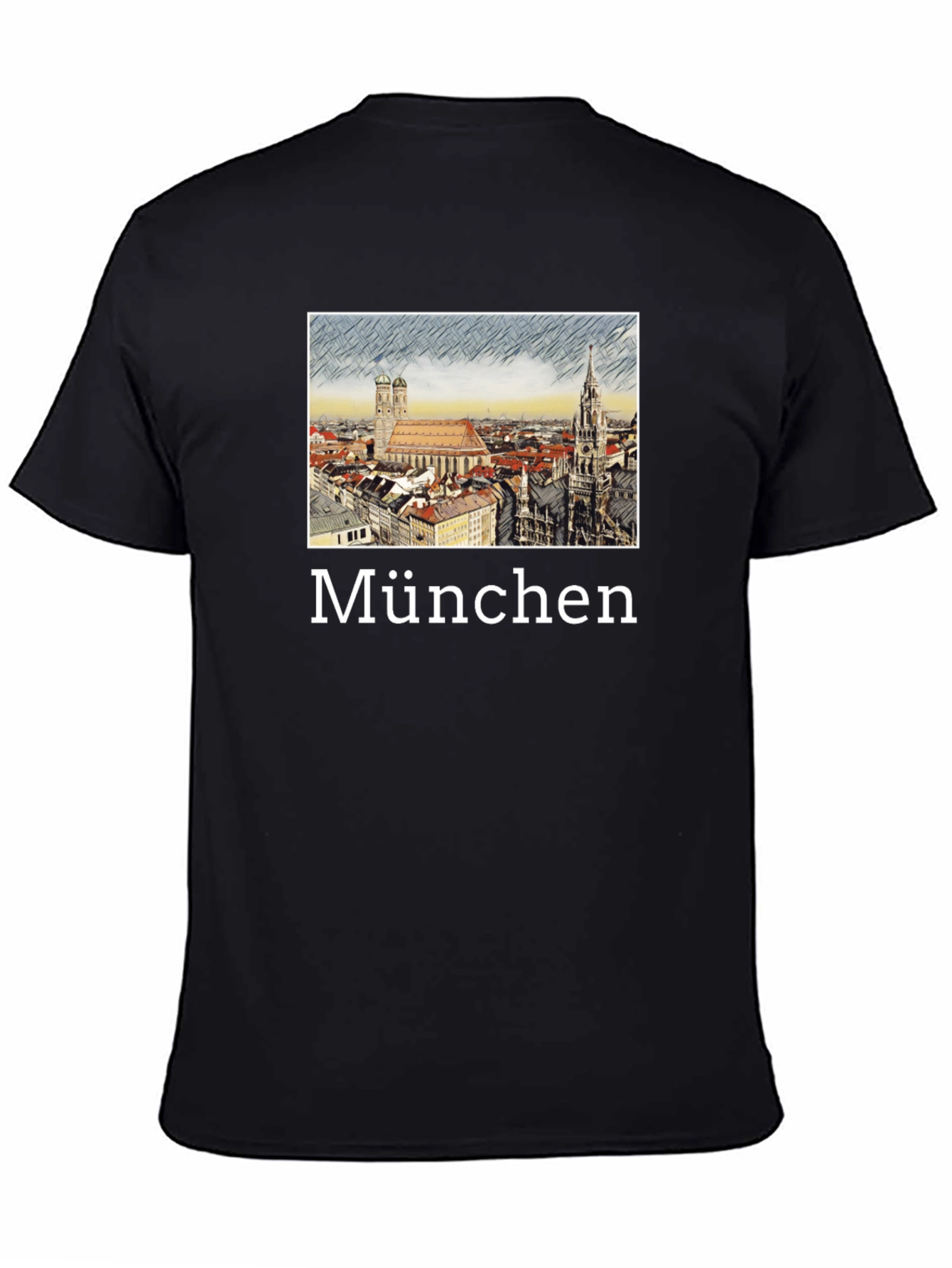 Munich Cityscape T-Shirt - Black
