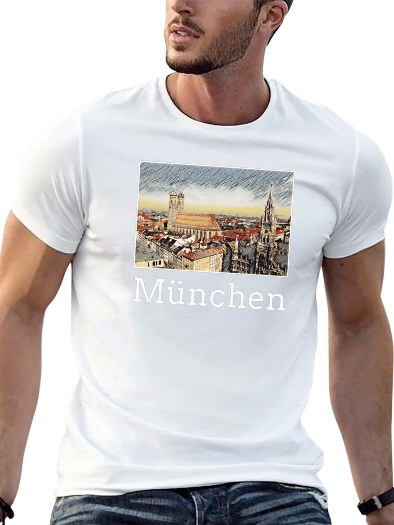 Munich Cityscape T-Shirt - Black