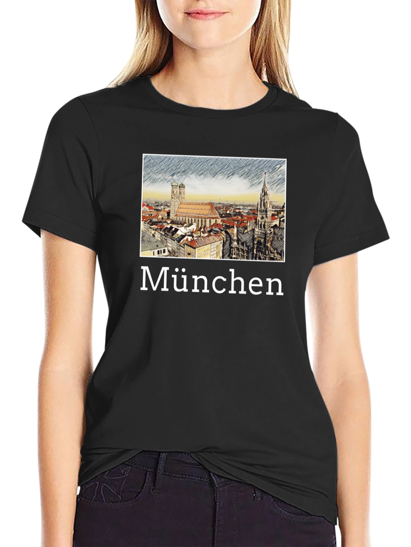 Munich Cityscape T-Shirt - Black