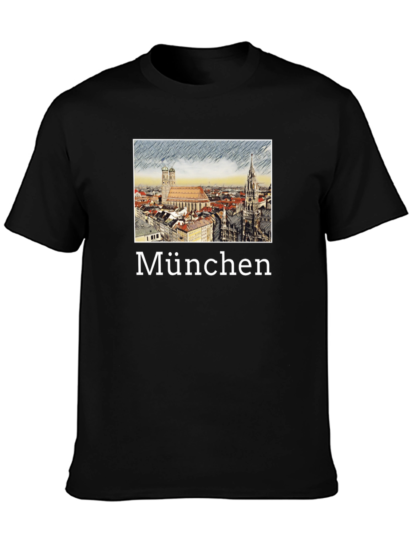Munich Cityscape T-Shirt - Black