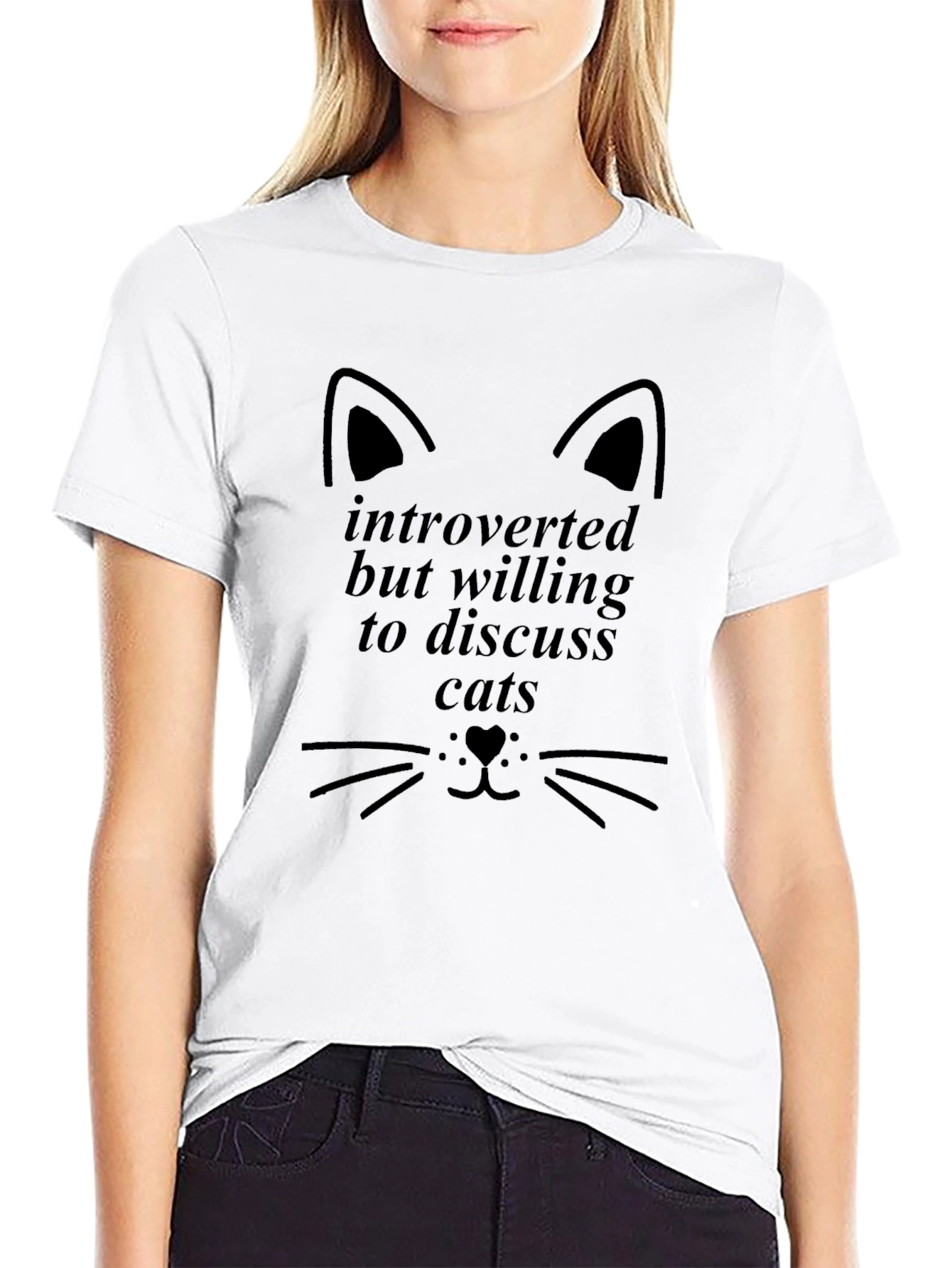 Introverted Cat Lover Graphic T-Shirt