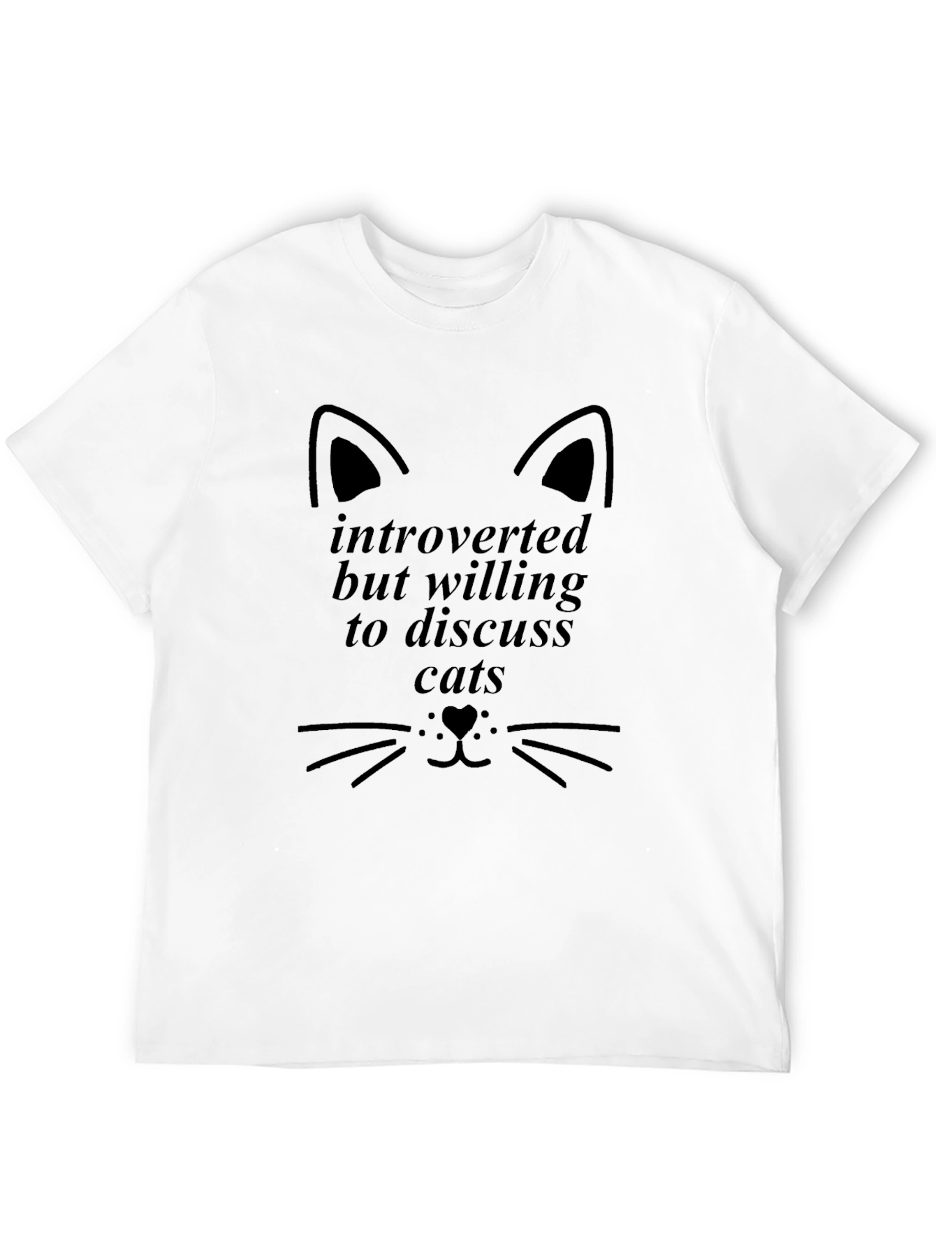 Introverted Cat Lover Graphic T-Shirt