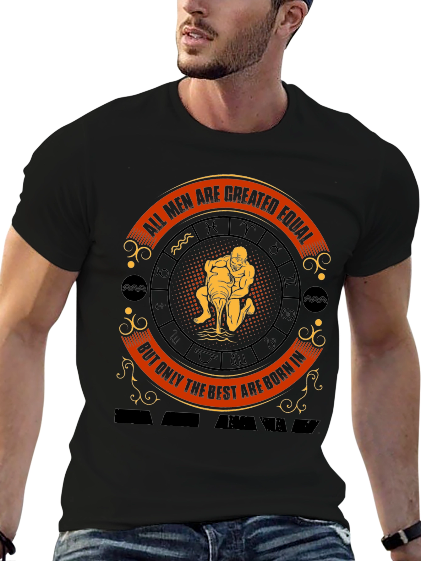 Aquarius Zodiac Sign Mens T-Shirt