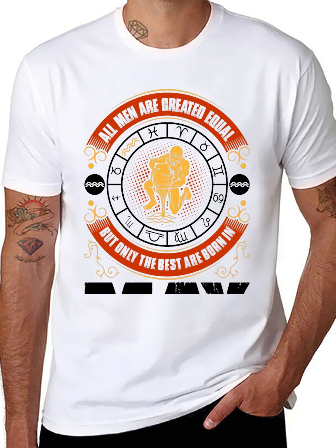 Aquarius Zodiac Sign Mens T-Shirt