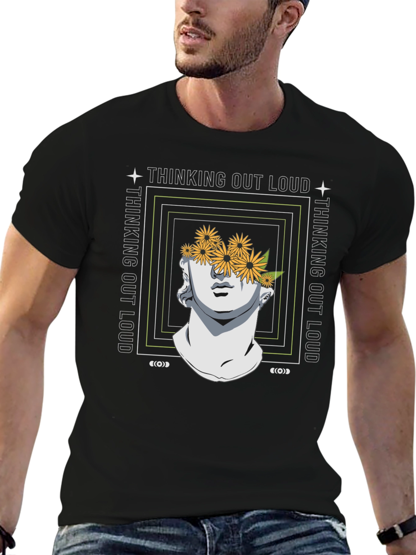 Thinking Out Loud Statue Graphic Tee