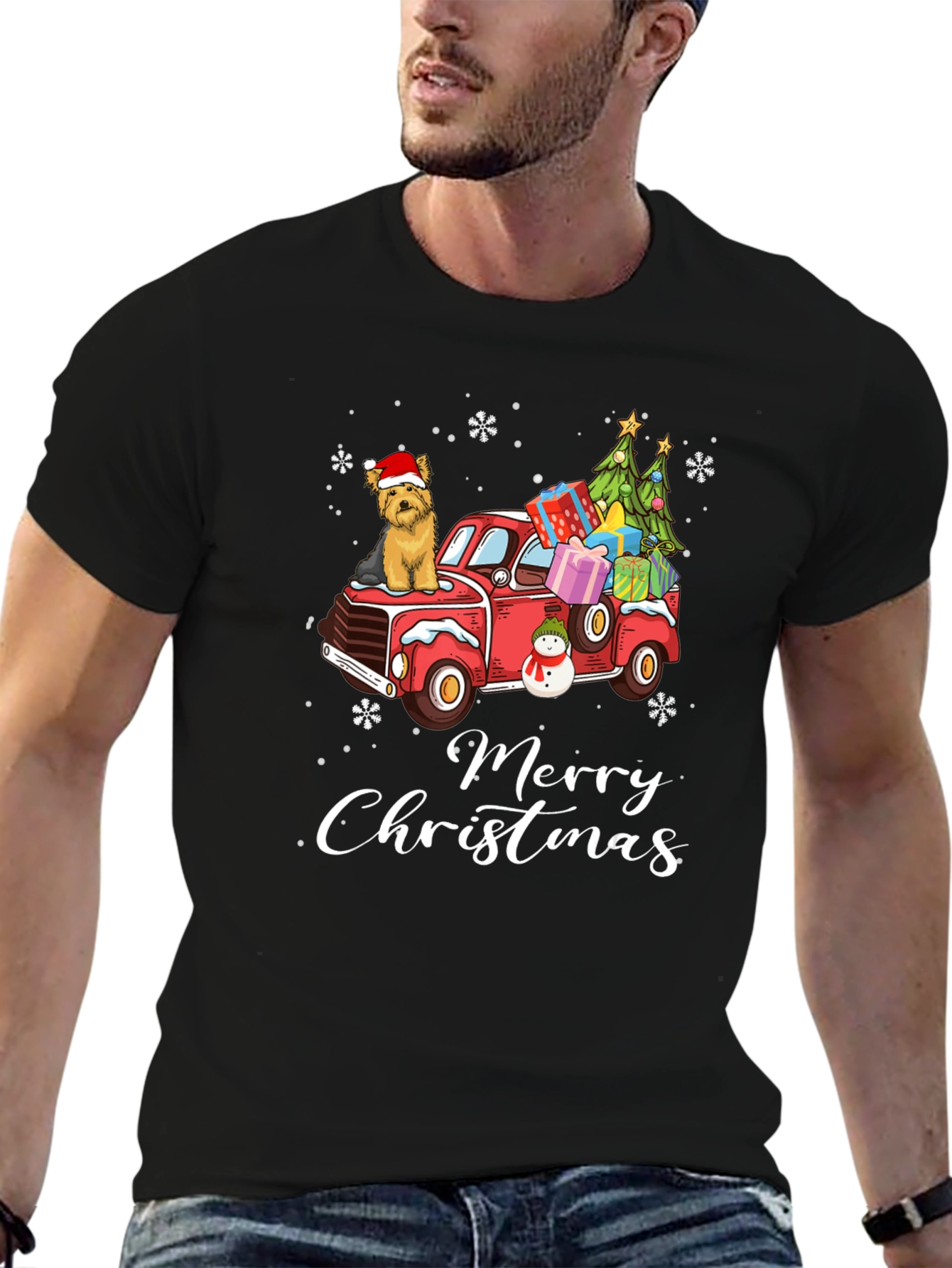 Merry Christmas Dog Truck T-Shirt