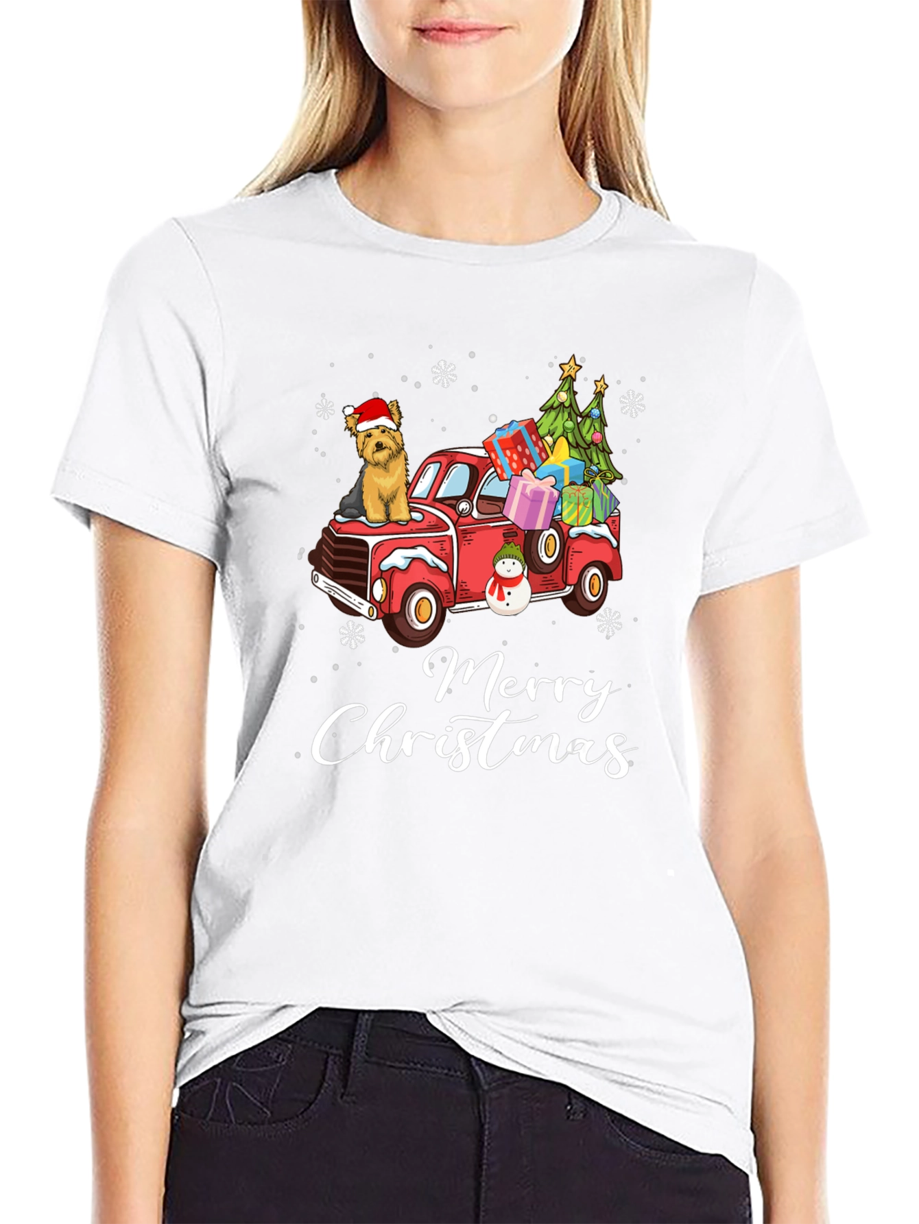 Merry Christmas Dog Truck T-Shirt