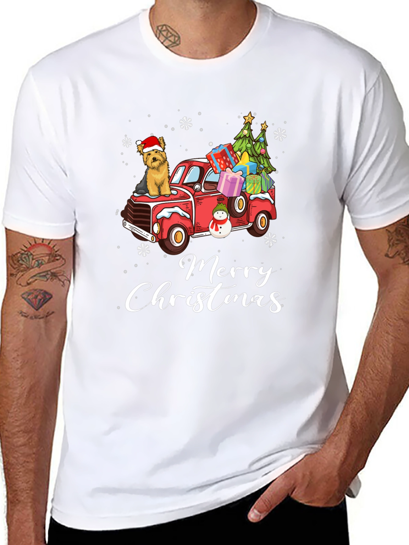 Merry Christmas Dog Truck T-Shirt