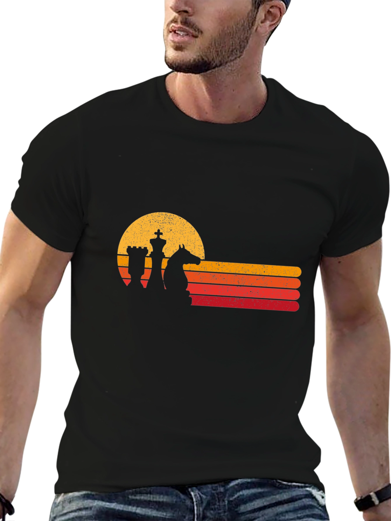 Retro Chess Sunset Graphic Tee