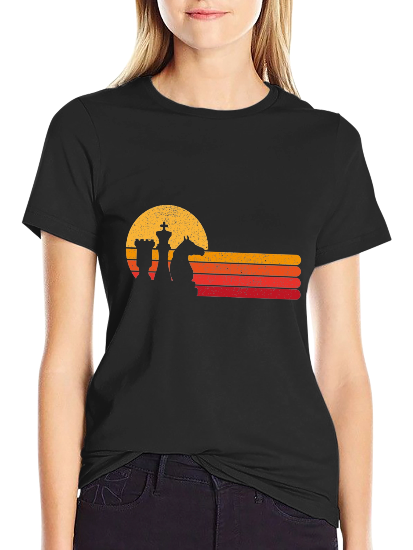 Retro Chess Sunset Graphic Tee
