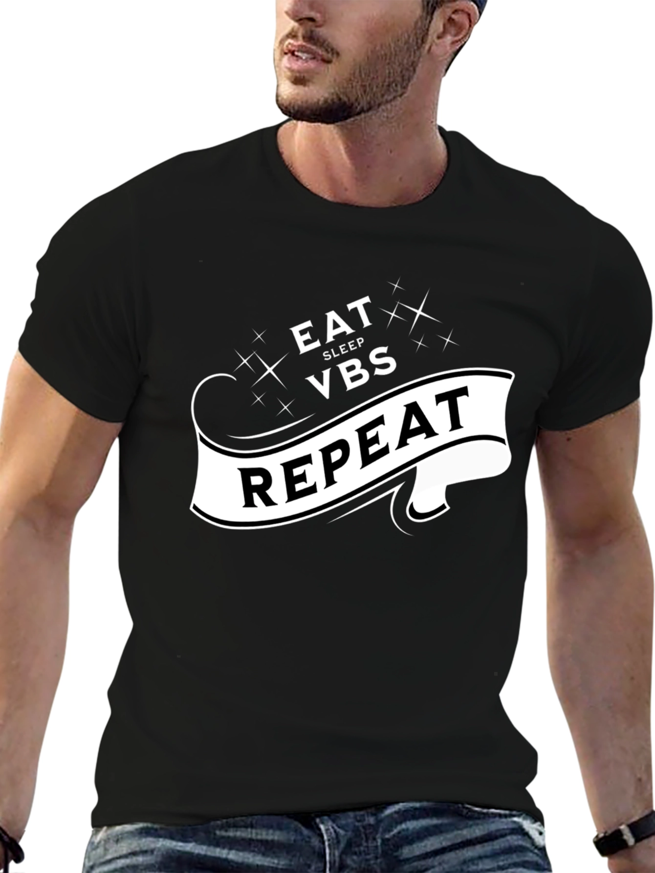Eat Sleep VBS Repeat Black T-Shirt