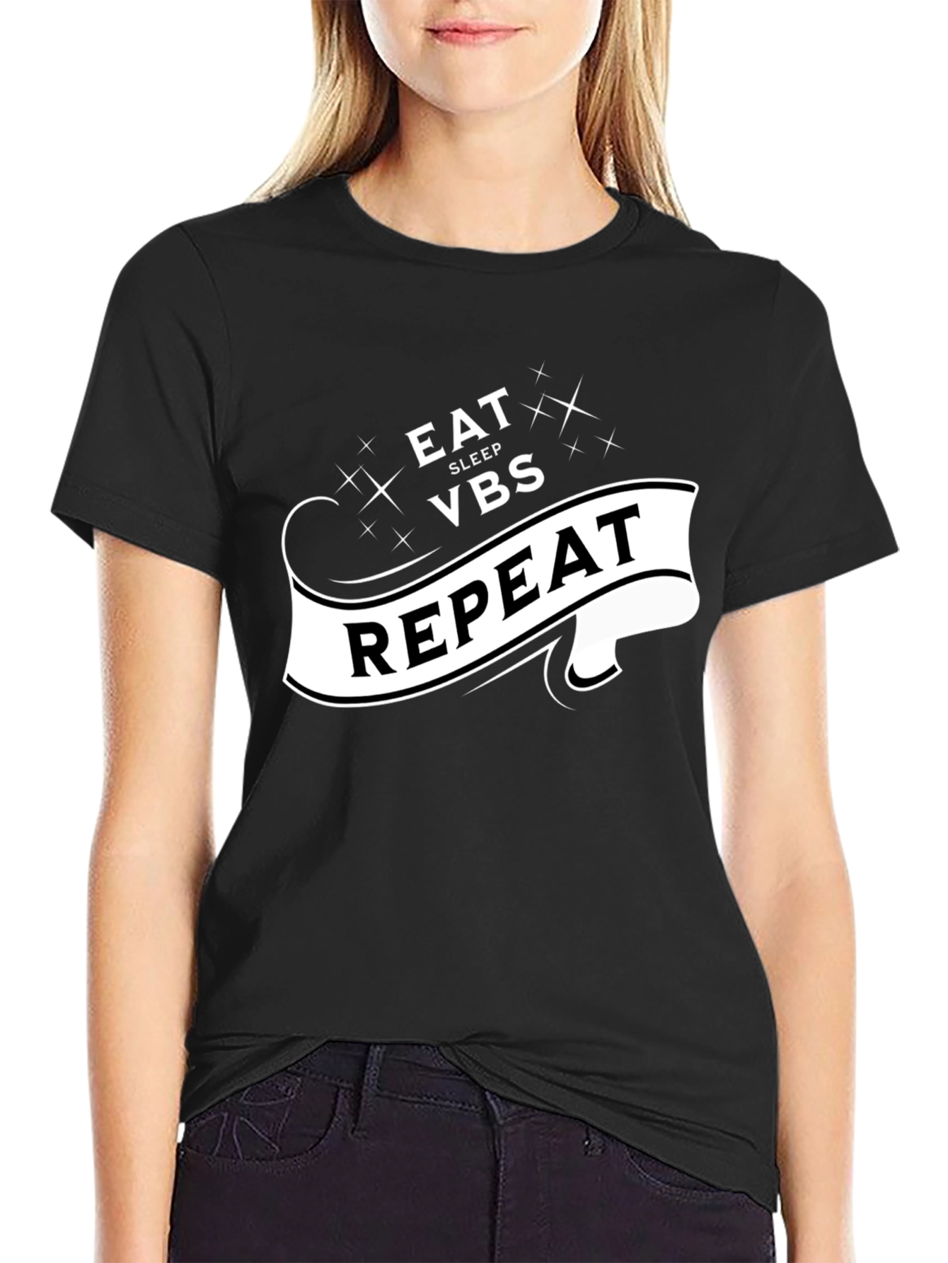 Eat Sleep VBS Repeat Black T-Shirt