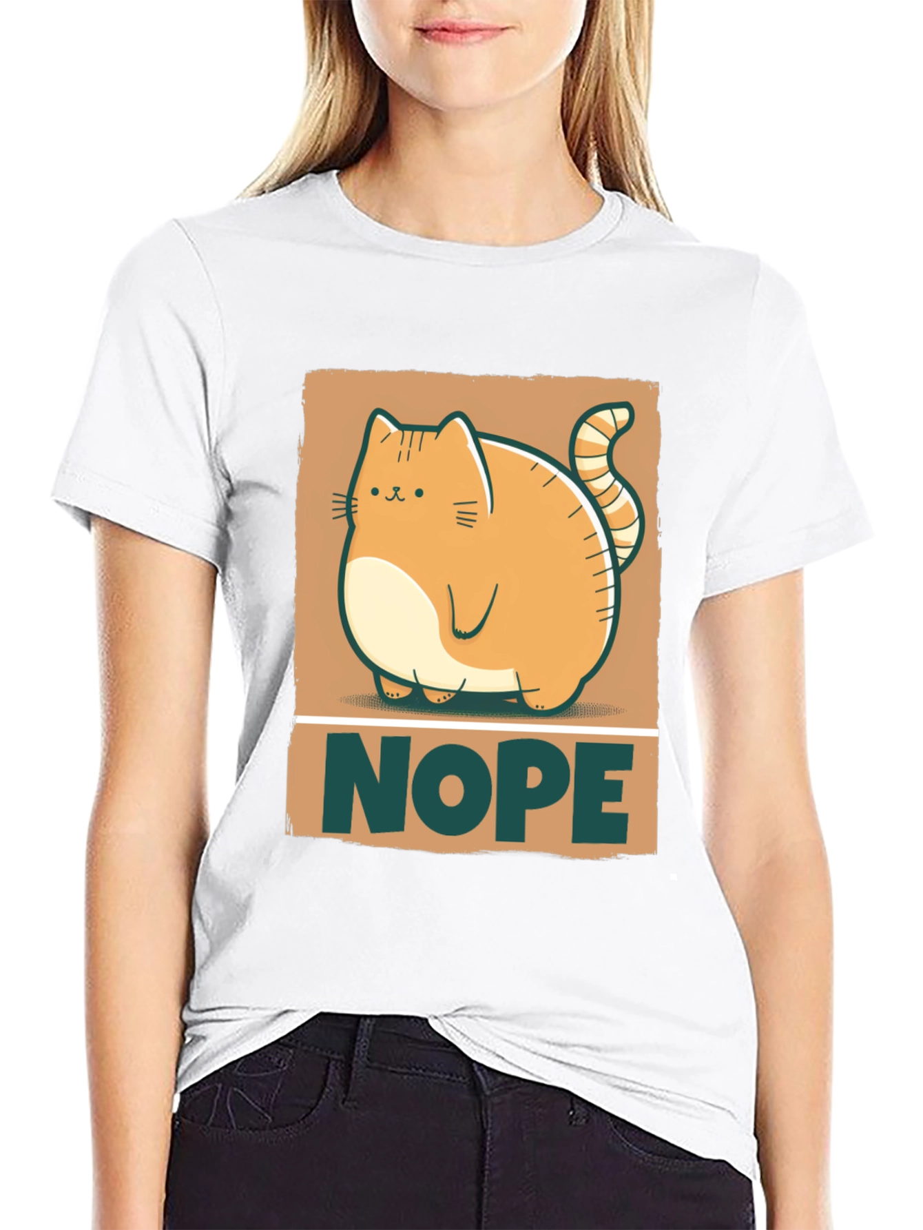 Nope Cat Graphic Tee - Funny Cat Lover Shirt