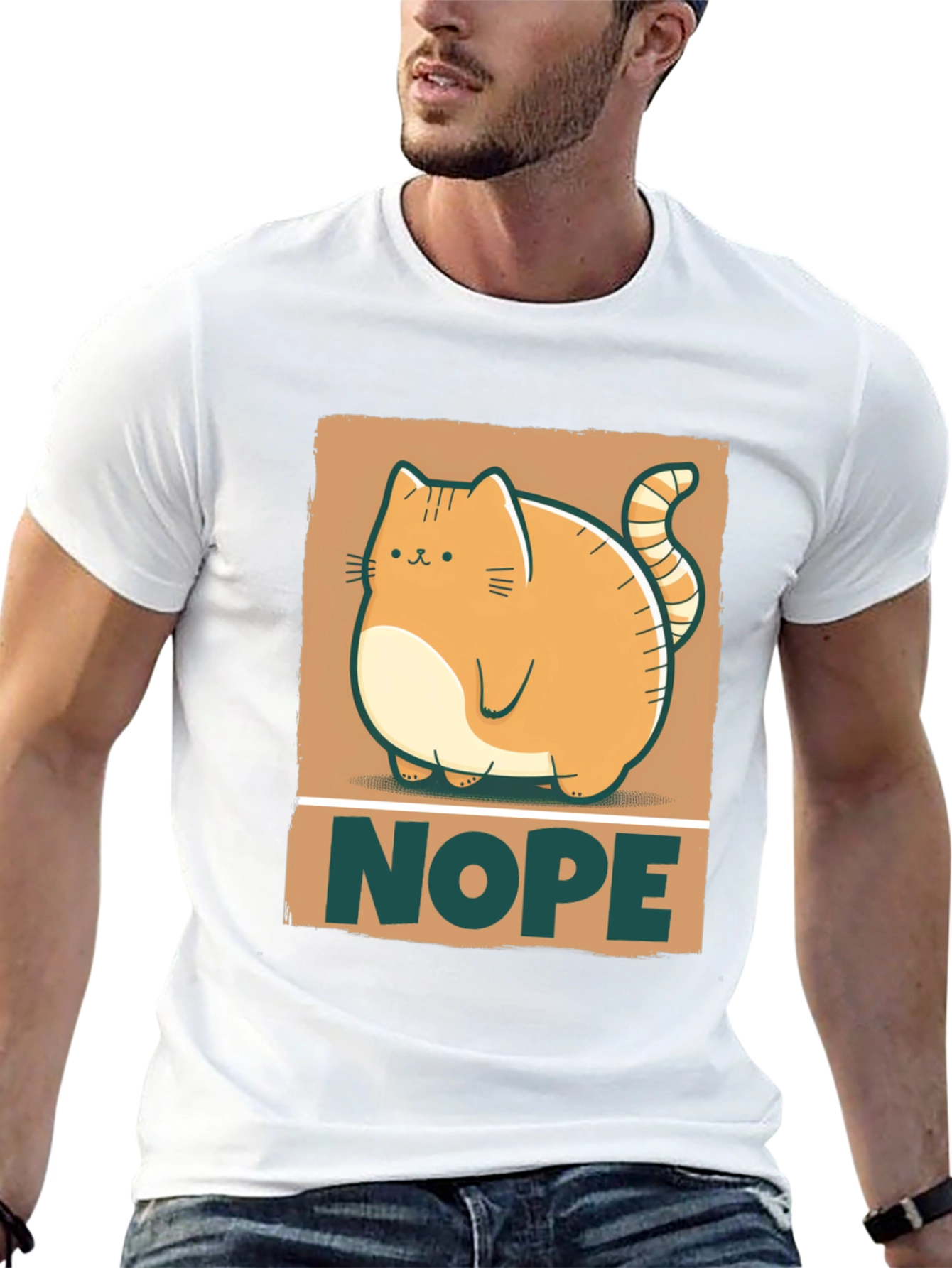 Nope Cat Graphic Tee - Funny Cat Lover Shirt