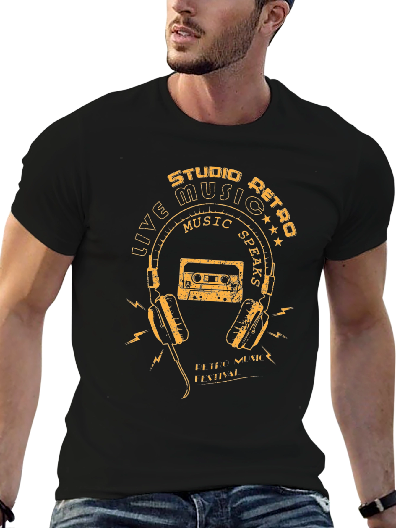 Retro Music T-Shirt - Studio Live Festival Style Tee
