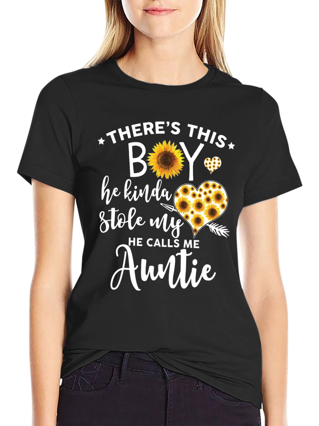 Sunflower Auntie T-Shirt - Theres This Boy