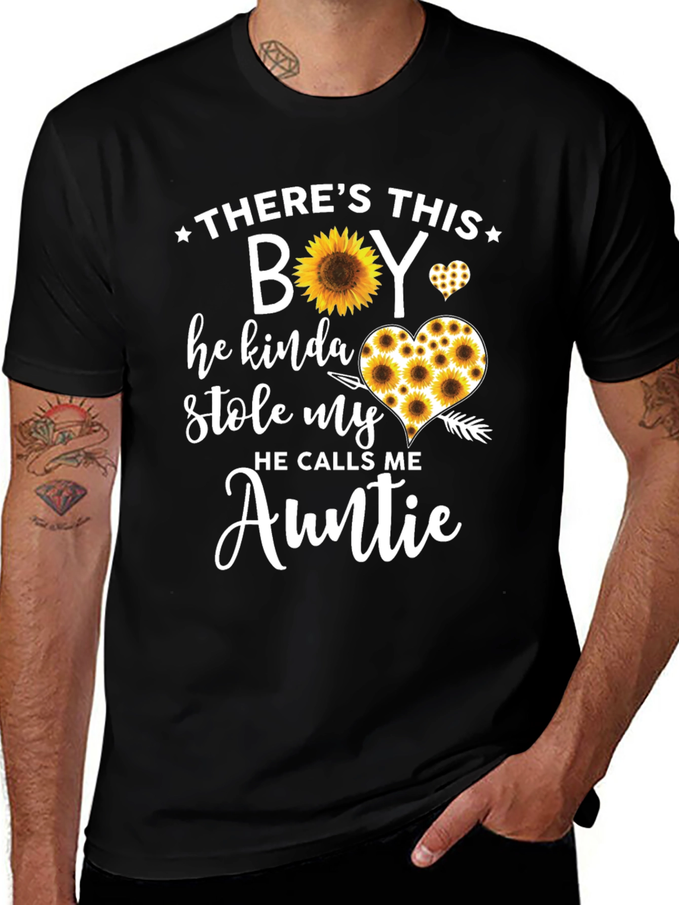 Sunflower Auntie T-Shirt - Theres This Boy