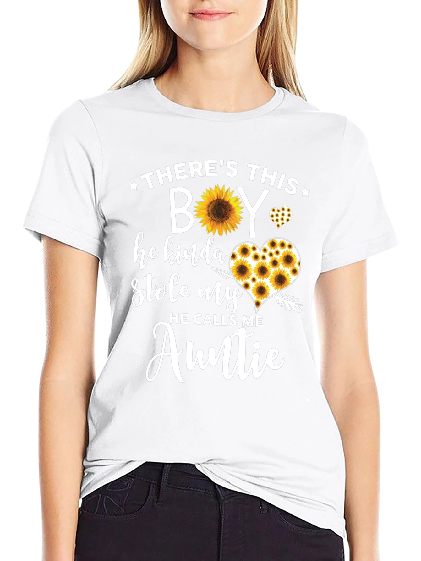 Sunflower Auntie T-Shirt - Theres This Boy