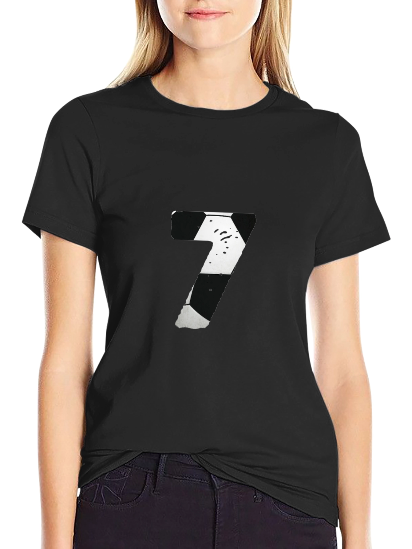 Number 7 Graphic Tee - Black