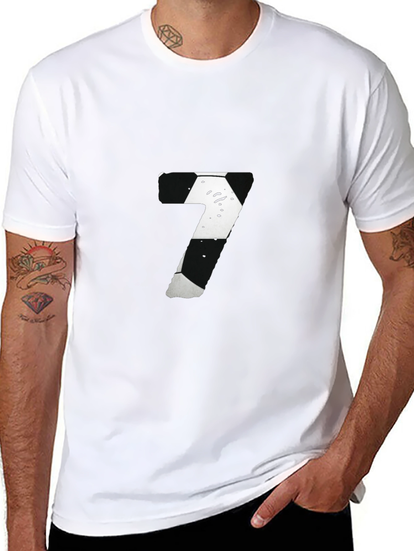 Number 7 Graphic Tee - Black