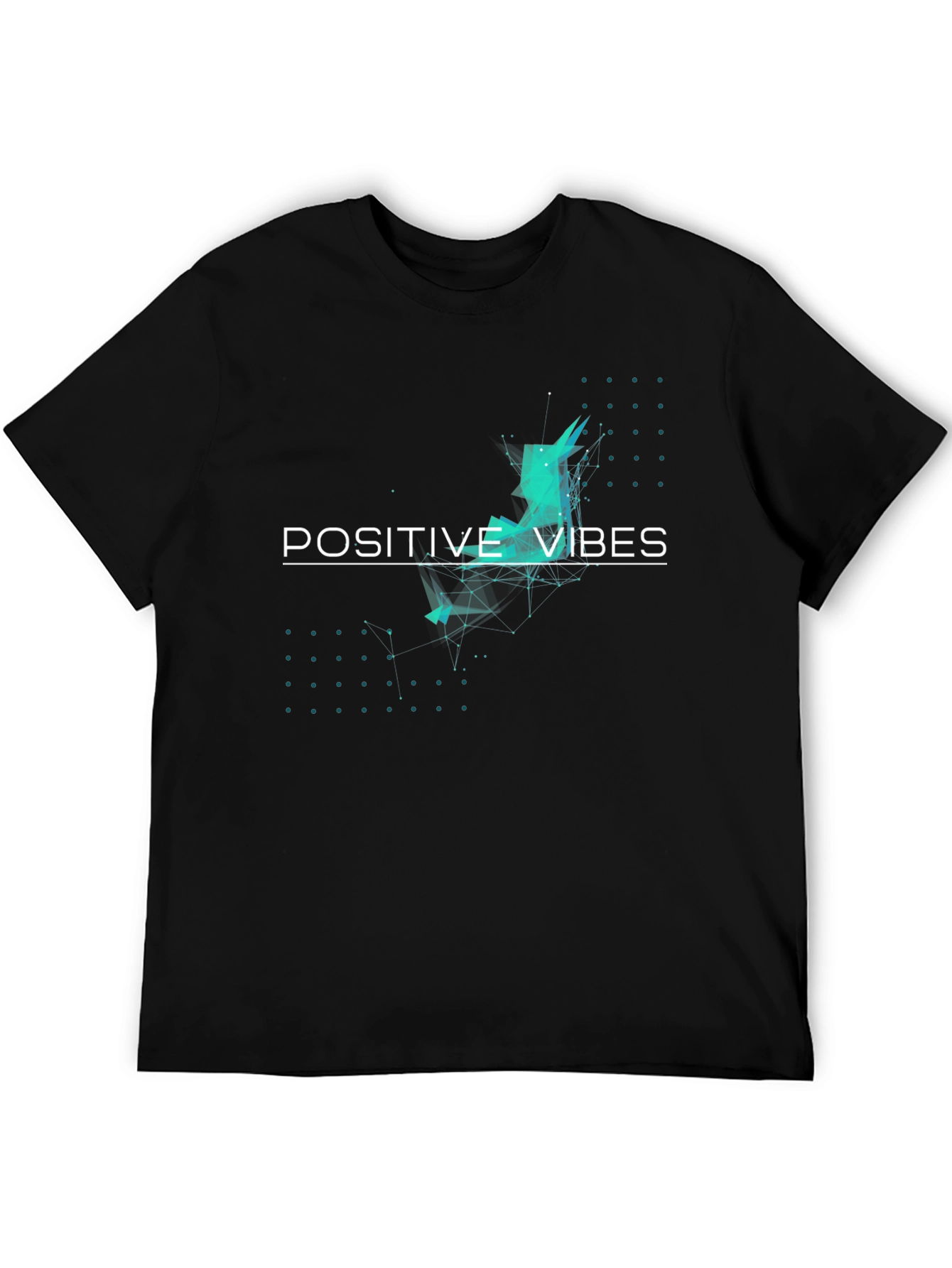 Positive Vibes Graphic Tee - Black Cotton Comfort