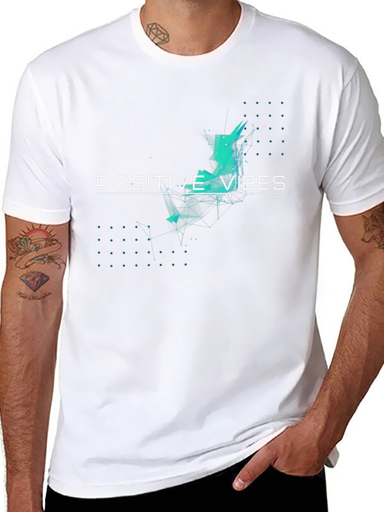 Positive Vibes Graphic Tee - Black Cotton Comfort