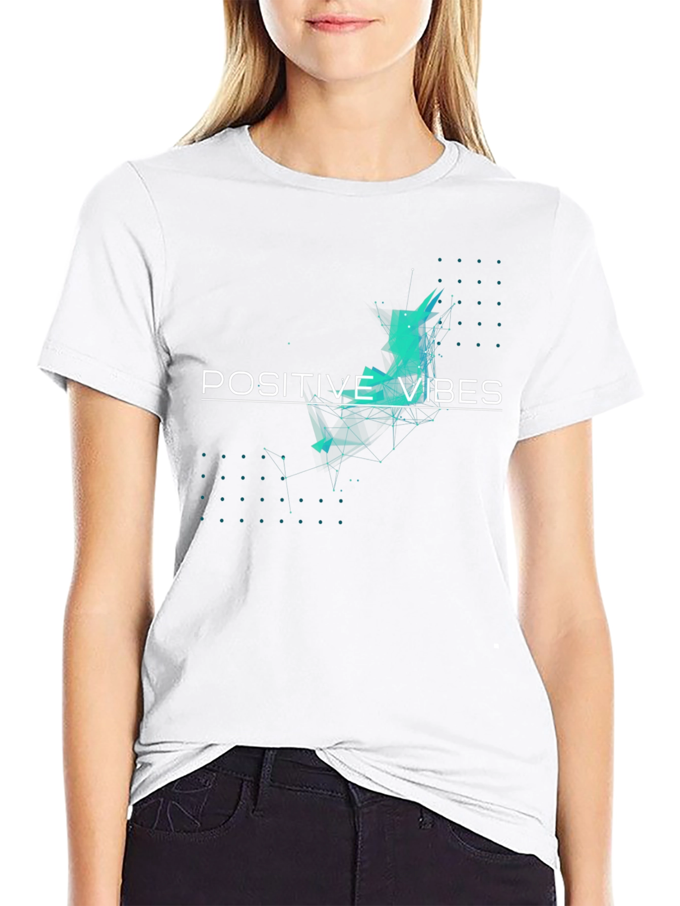 Positive Vibes Graphic Tee - Black Cotton Comfort