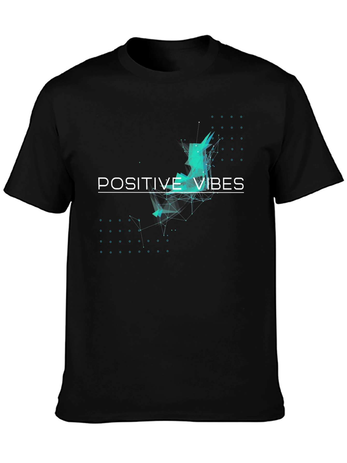 Positive Vibes Graphic Tee - Black Cotton Comfort