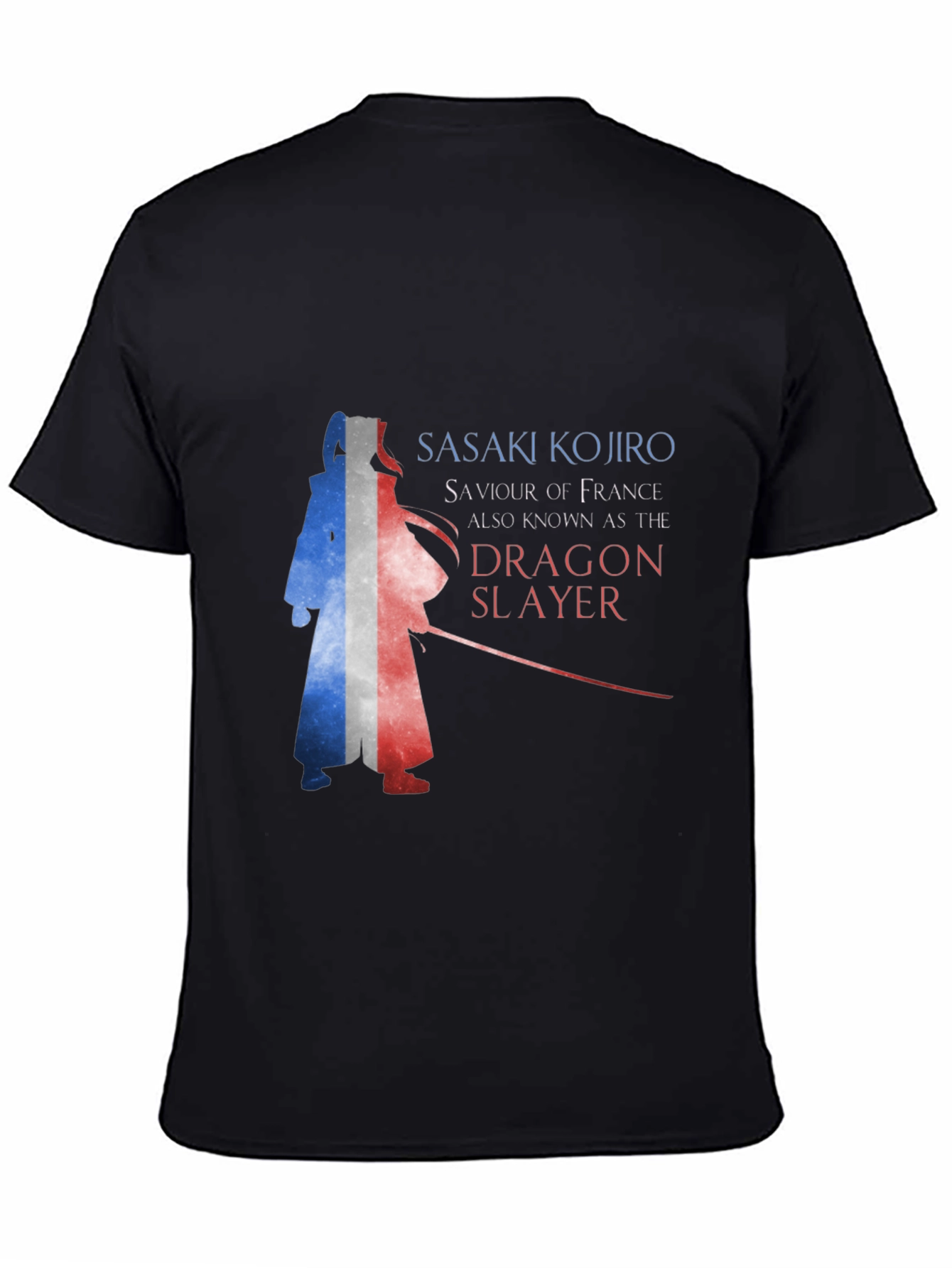 Sasaki Kojiro Dragon Slayer France Flag Graphic T-Shirt