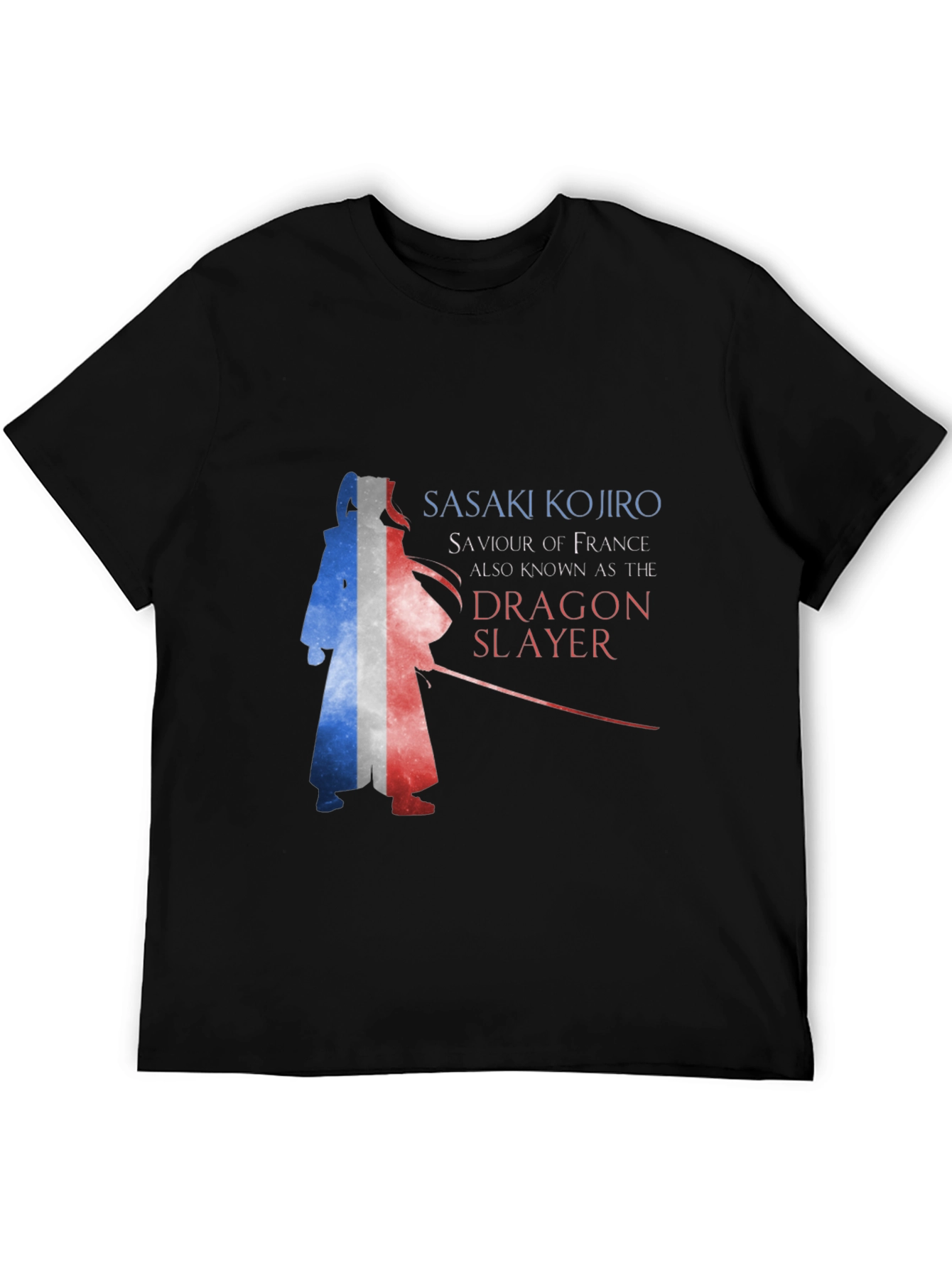 Sasaki Kojiro Dragon Slayer France Flag Graphic T-Shirt