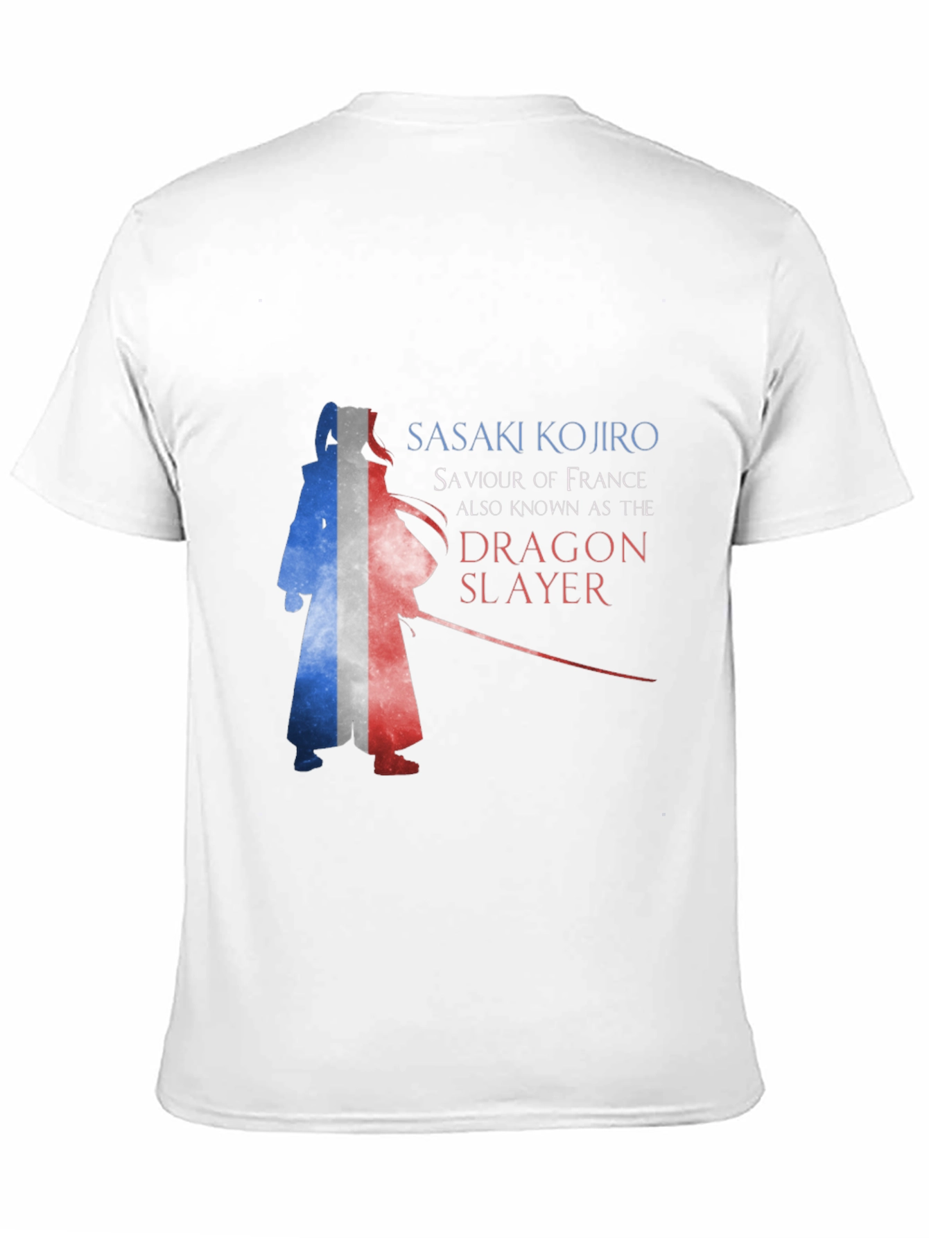 Sasaki Kojiro Dragon Slayer France Flag Graphic T-Shirt
