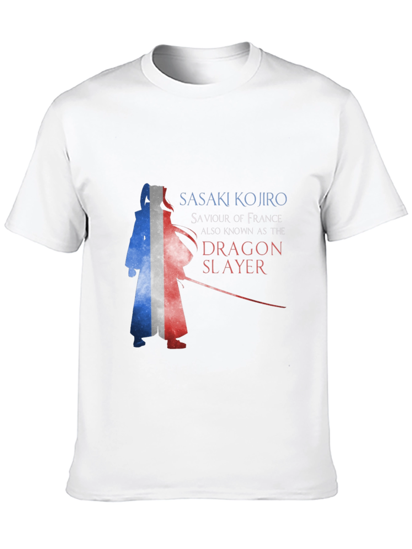 Sasaki Kojiro Dragon Slayer France Flag Graphic T-Shirt