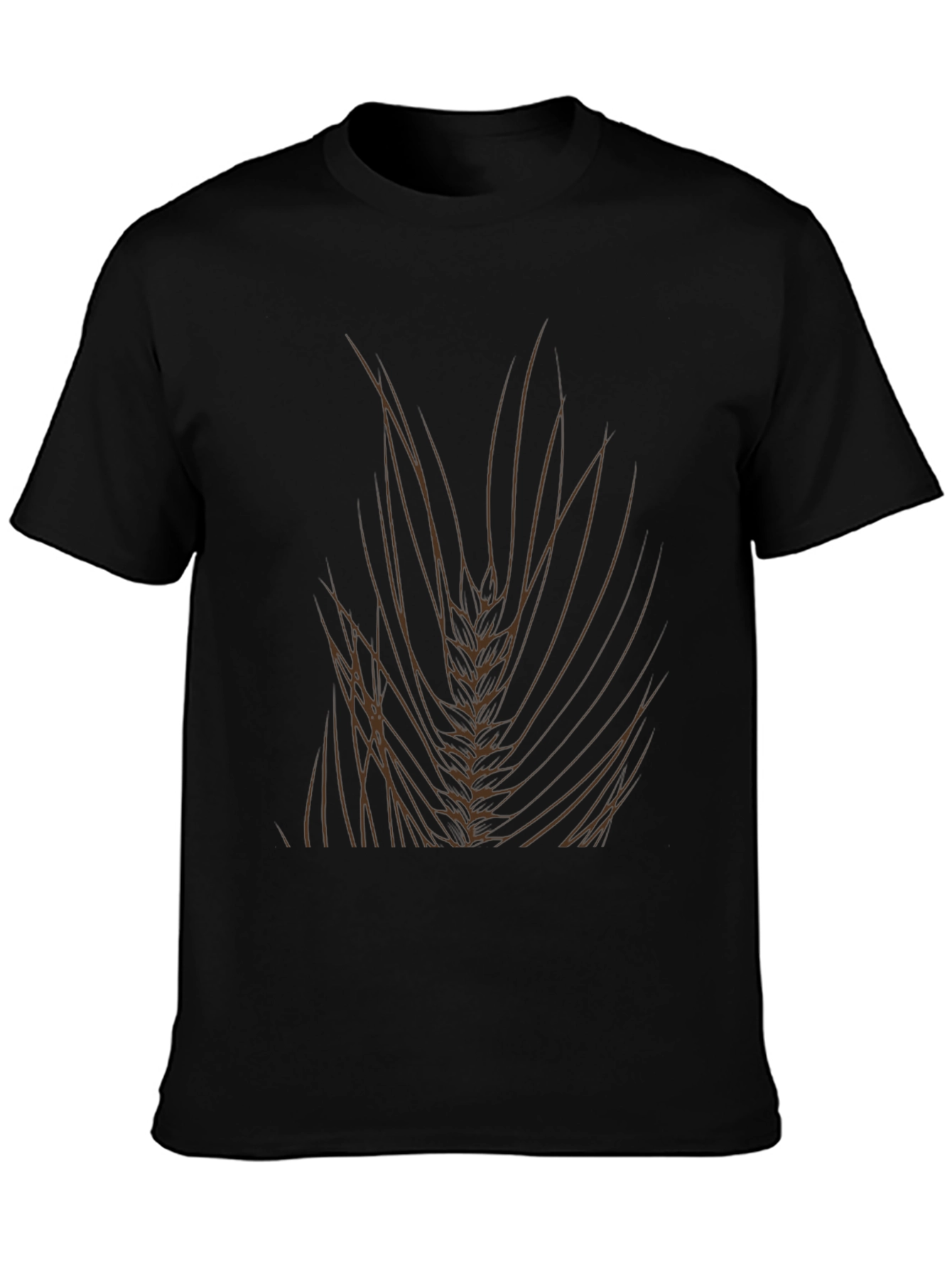 Mens Black T-Shirt with Wheat Design