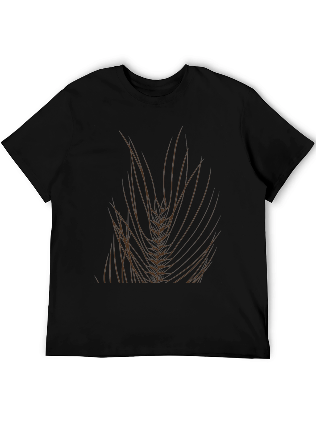 Mens Black T-Shirt with Wheat Design
