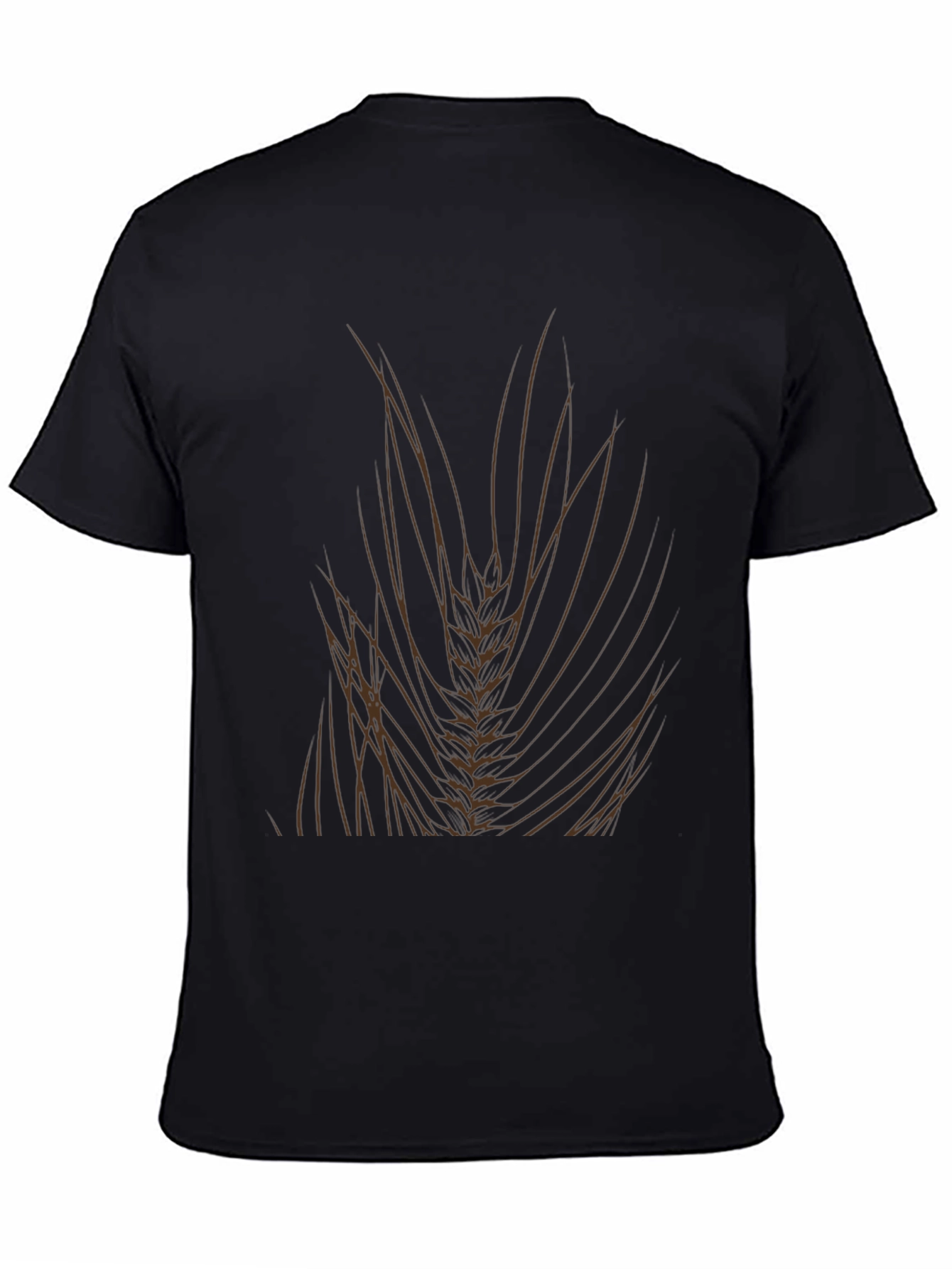 Mens Black T-Shirt with Wheat Design