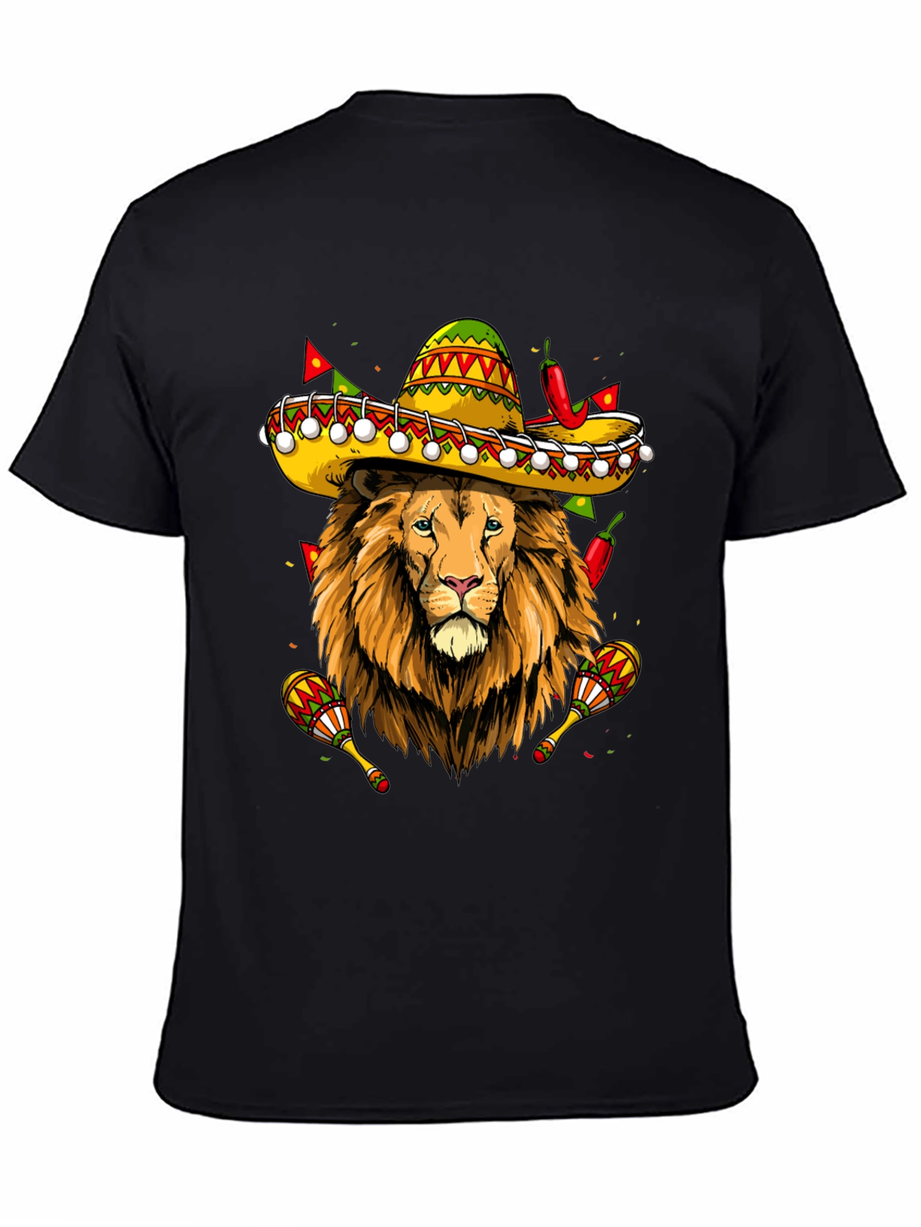 Lion Sombrero Graphic Tee - Fiesta Fun!