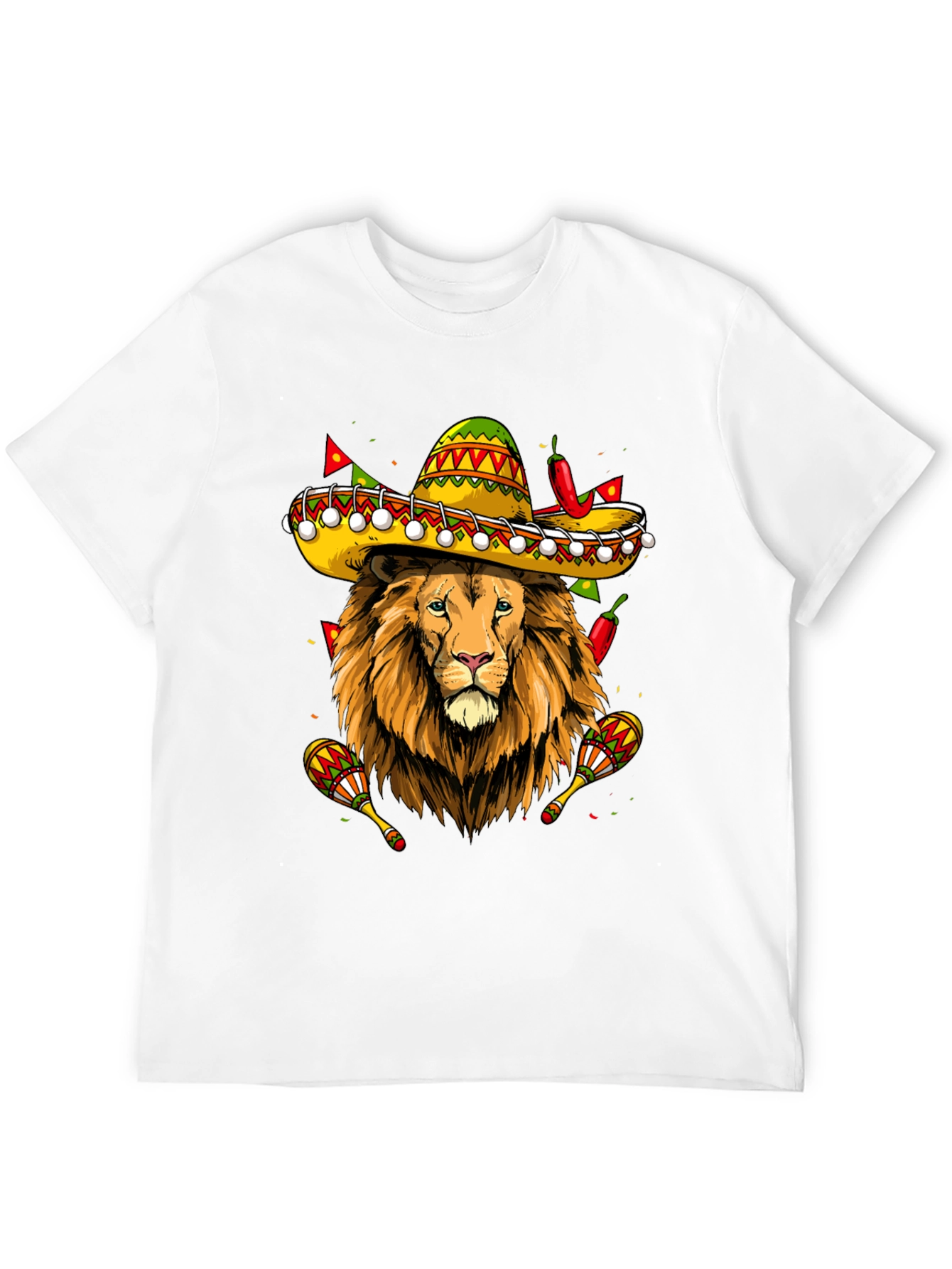 Lion Sombrero Graphic Tee - Fiesta Fun!