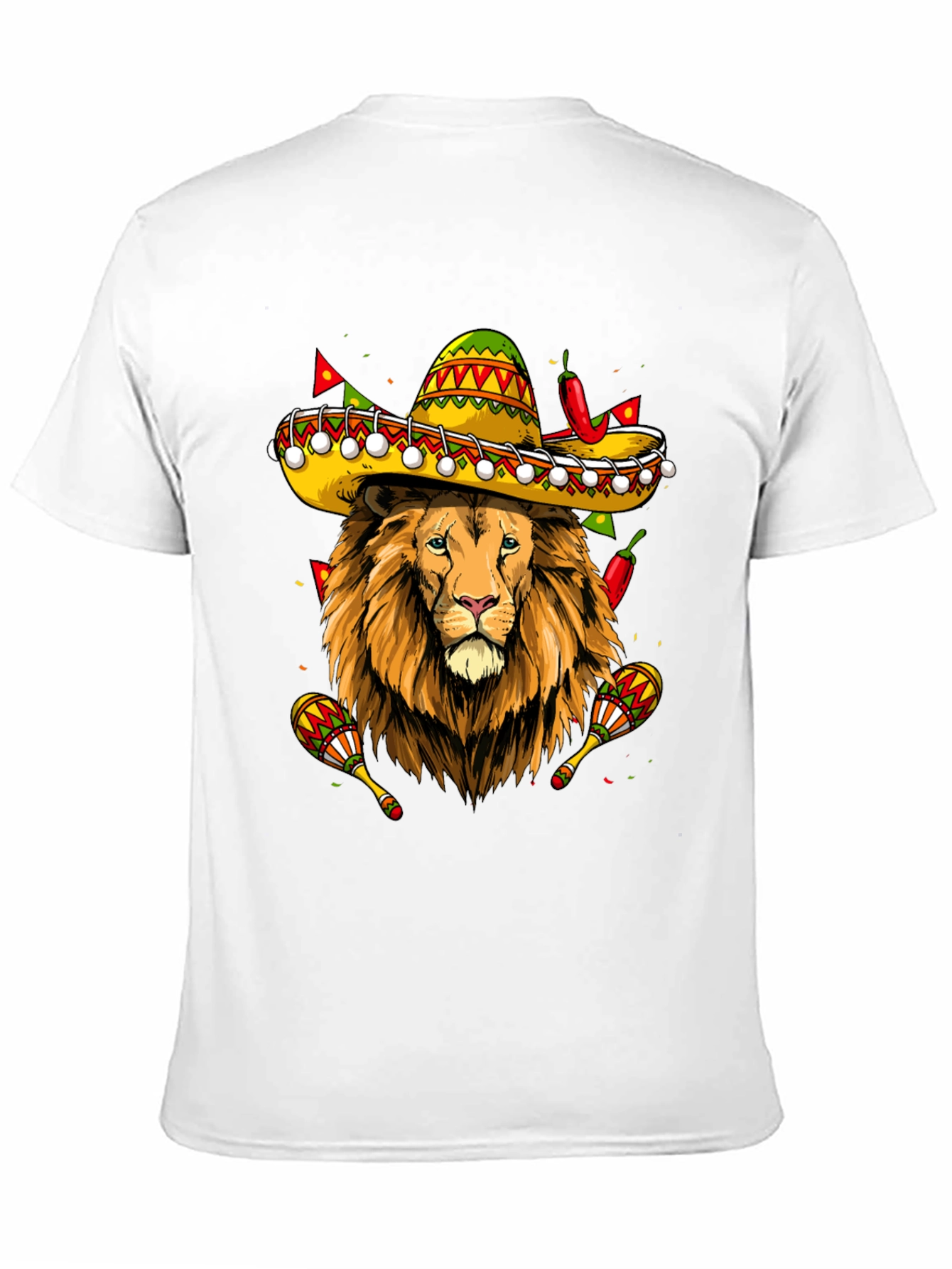 Lion Sombrero Graphic Tee - Fiesta Fun!
